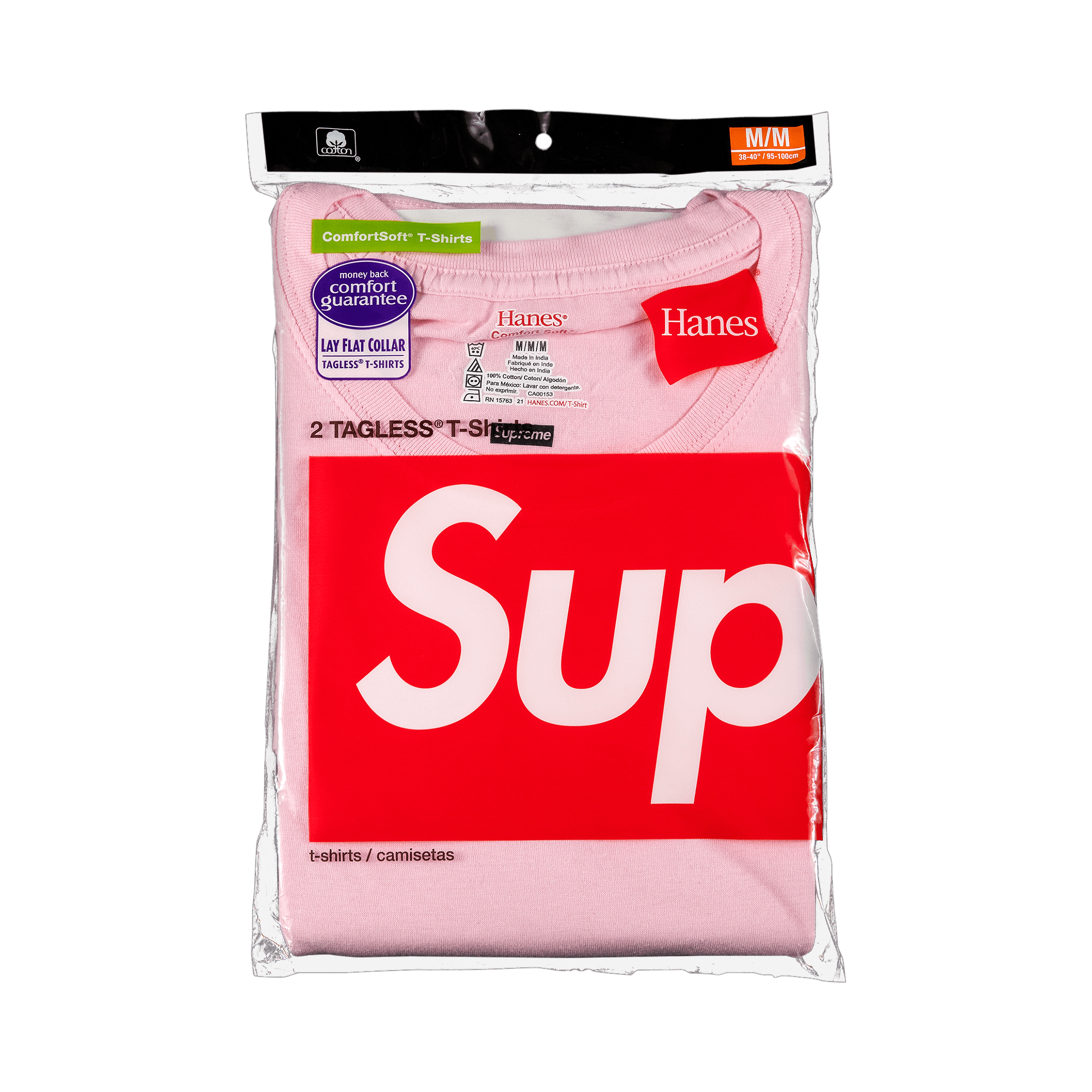 Supreme x Hanes Tagless Tees (2 Pack) 'Pink'