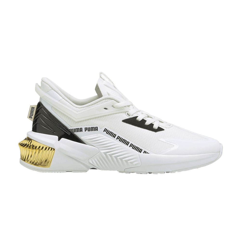 Pre-owned Puma Wmns Provoke Xt Ftr Moto 'white Team Gold'