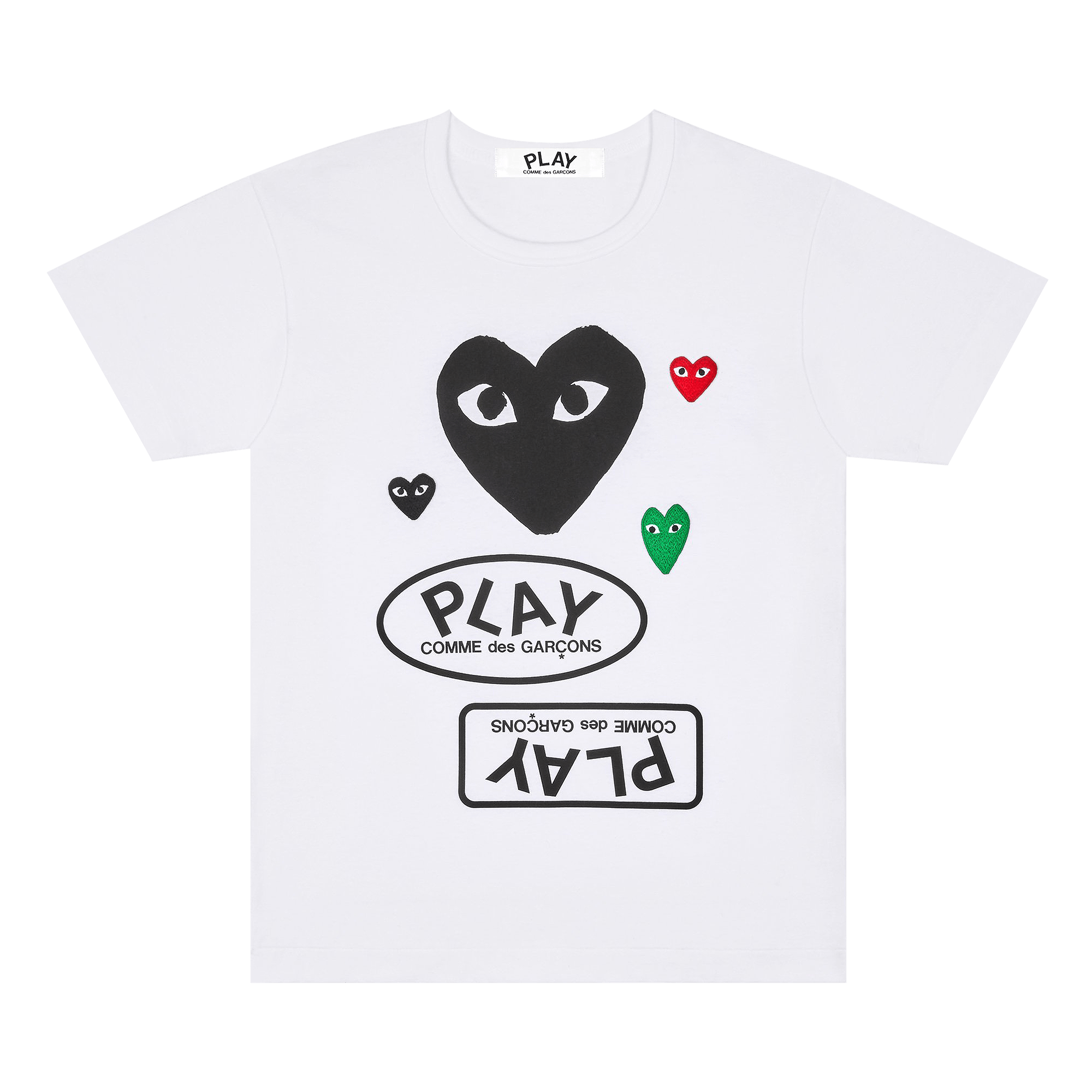 Comme des Garçons PLAY Multi Logo Short-Sleeve T-Shirt 'White'