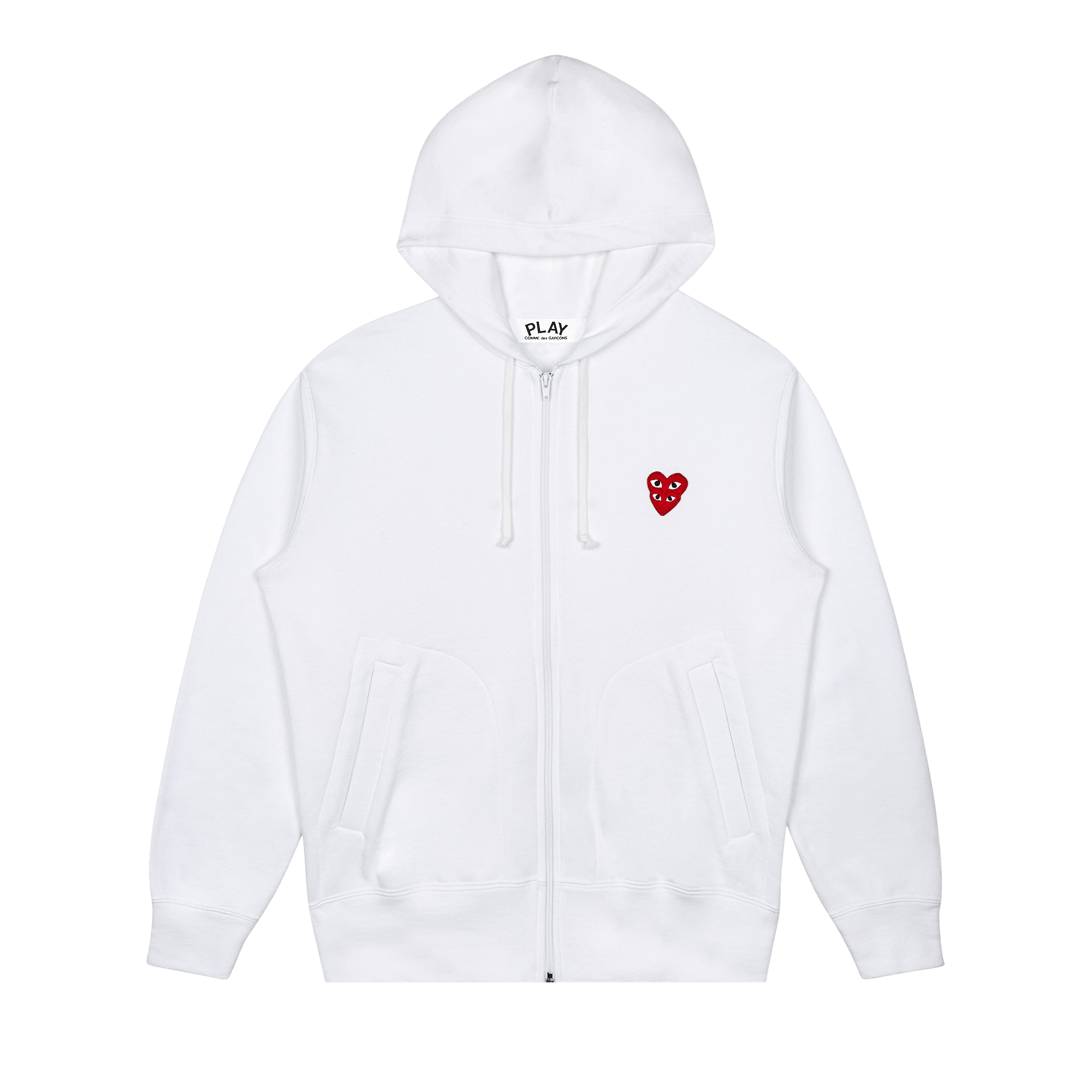 Comme des Garçons PLAY Stacked Heart Hooded Sweatshirt 'White'