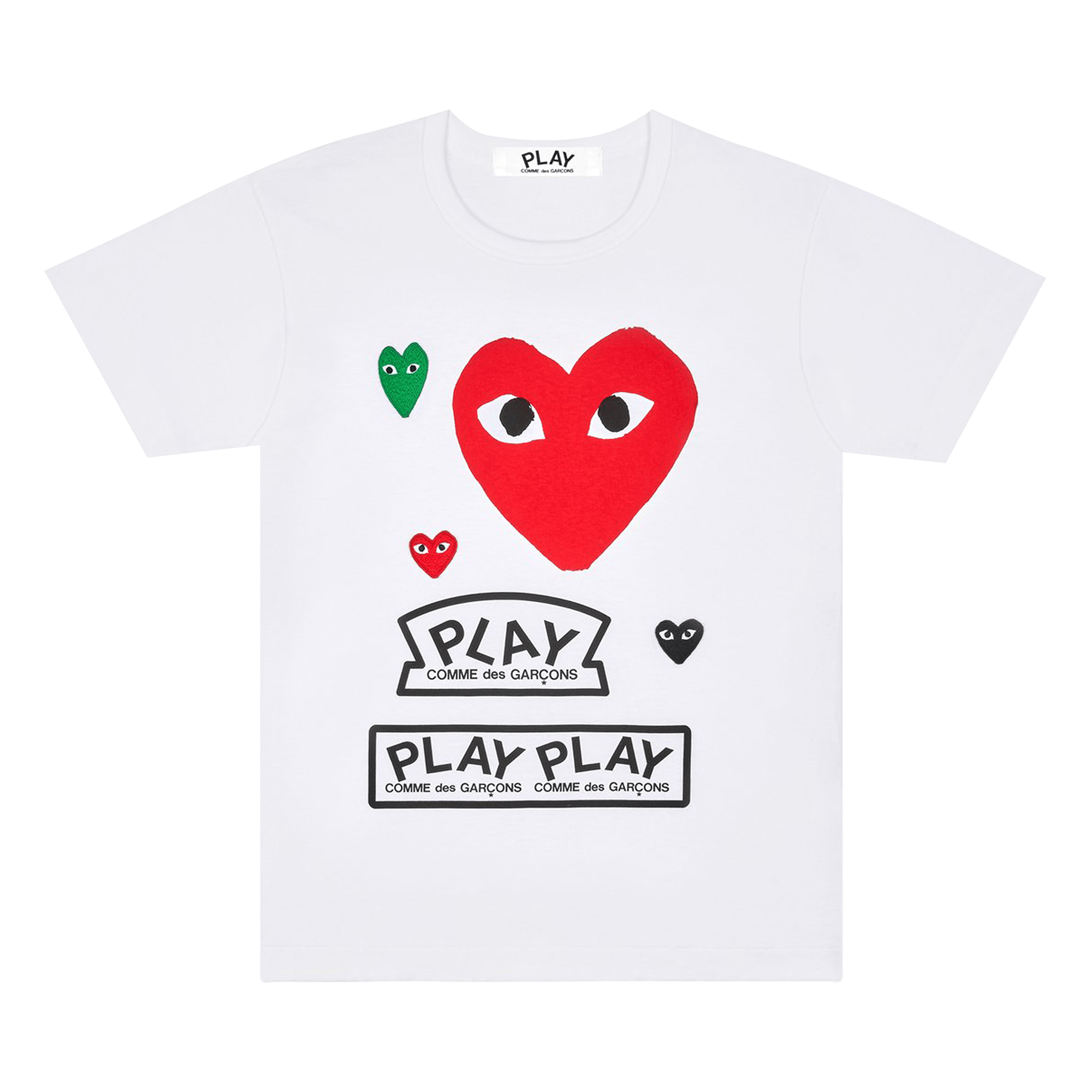 Comme des Garçons PLAY Multi Logo Short-Sleeve T-Shirt 'White'