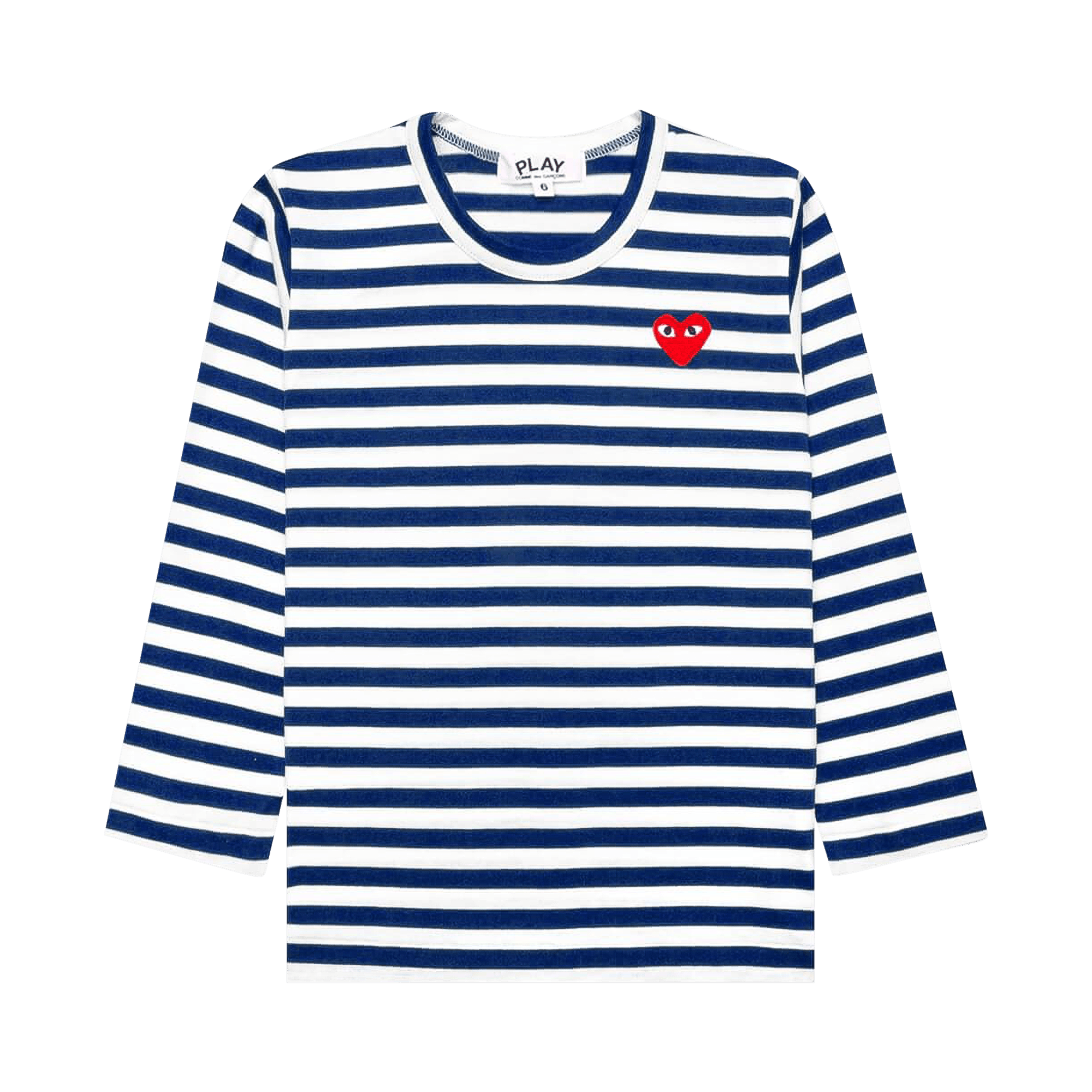 Comme des Garçons PLAY Striped Long Sleeve T-Shirt 'White/Blue'
