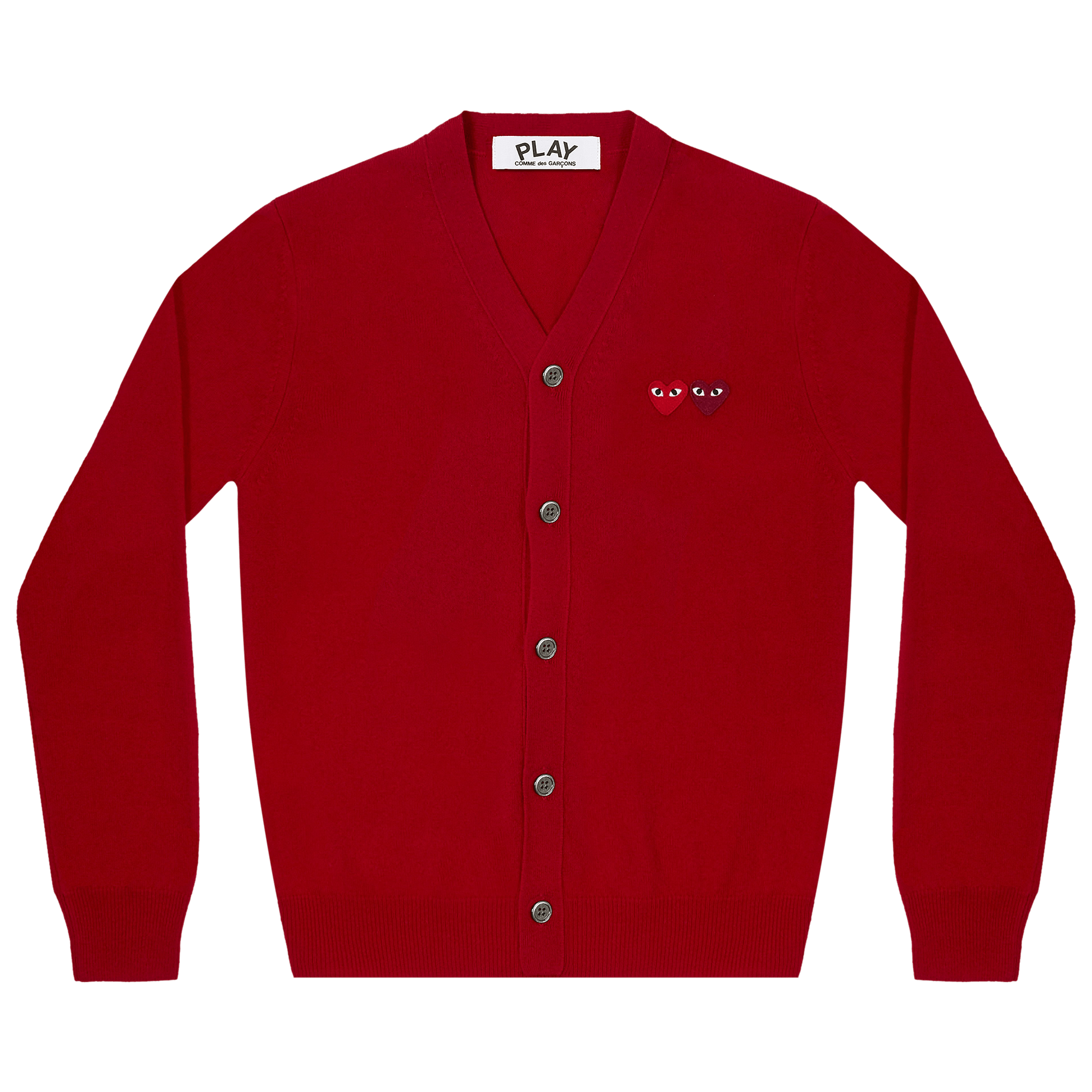 Comme des Garçons PLAY Double Heart Cardigan 'Red'