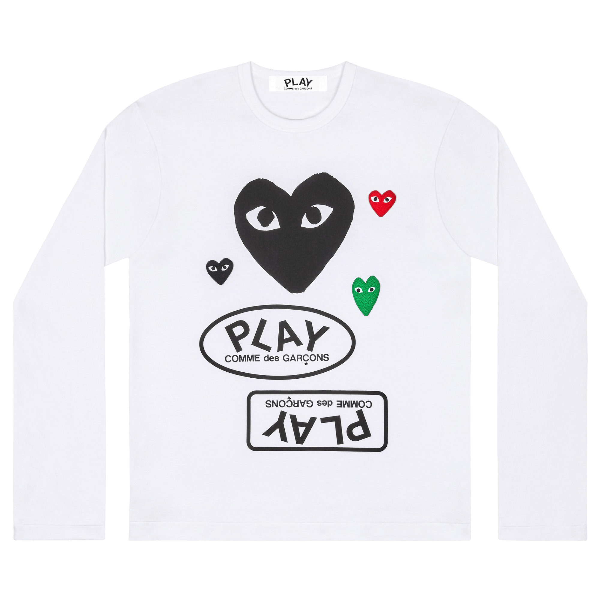 Comme des Garçons PLAY Multi Logo Long-Sleeve T-Shirt 'White'