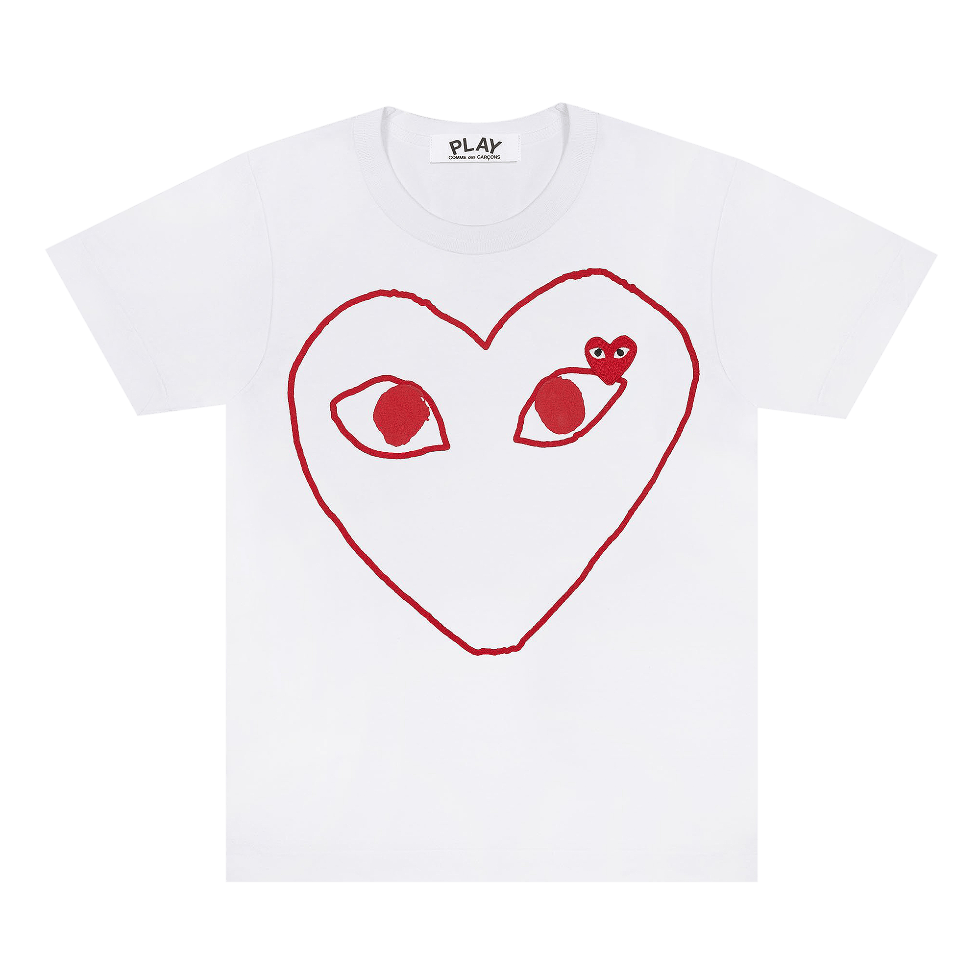 Comme des Garçons PLAY Outline Heart T-Shirt 'White'