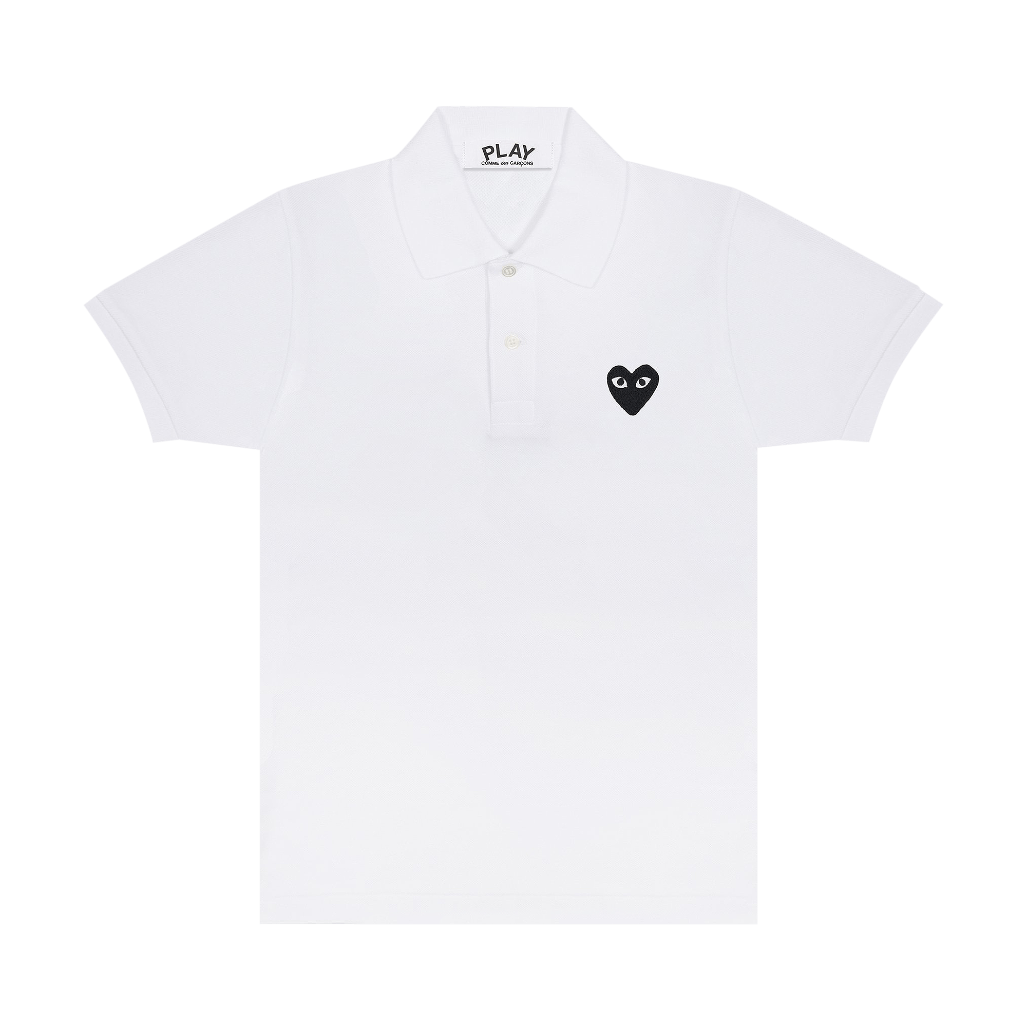 Comme des Garçons PLAY Black Emblem Polo Shirt 'White'