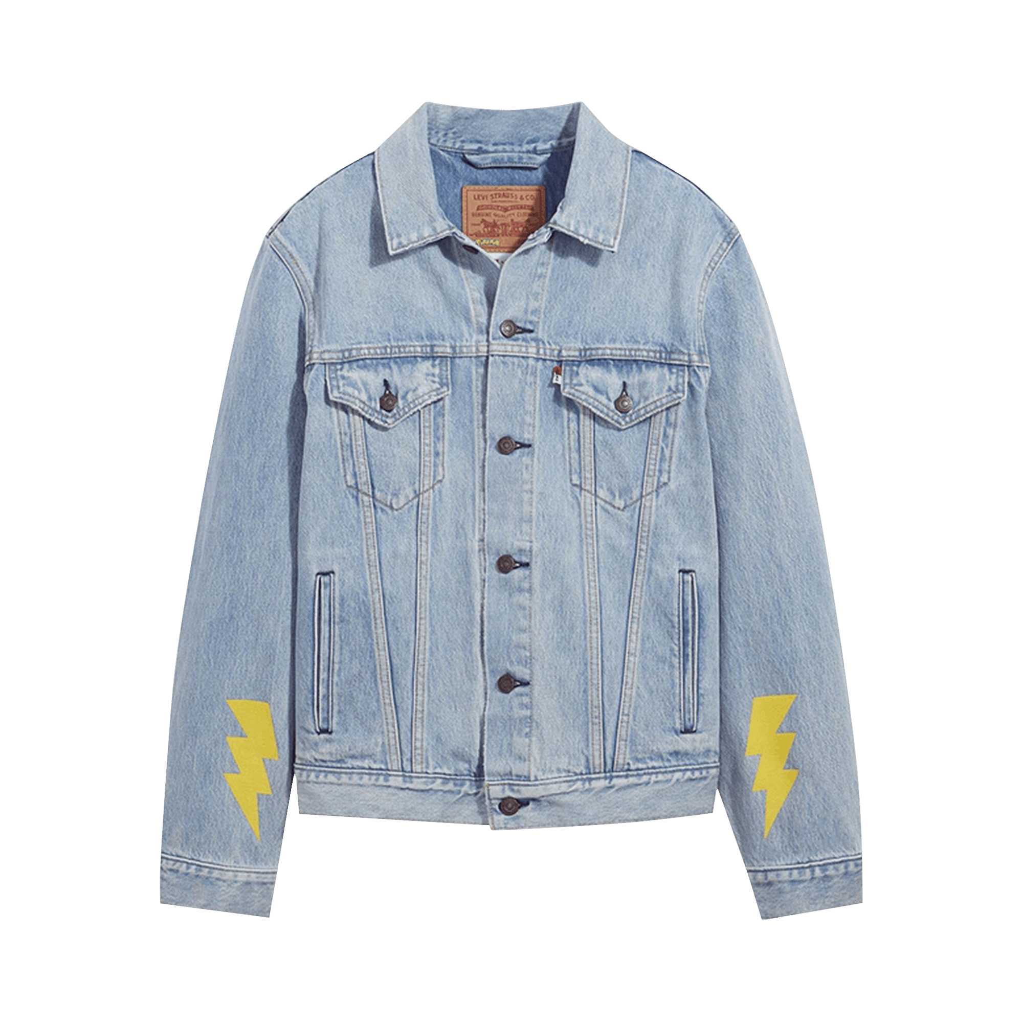 Pre-owned Levi's X Pokémon Vintage Fit Trucker Jacket 'light Wash' In Blue