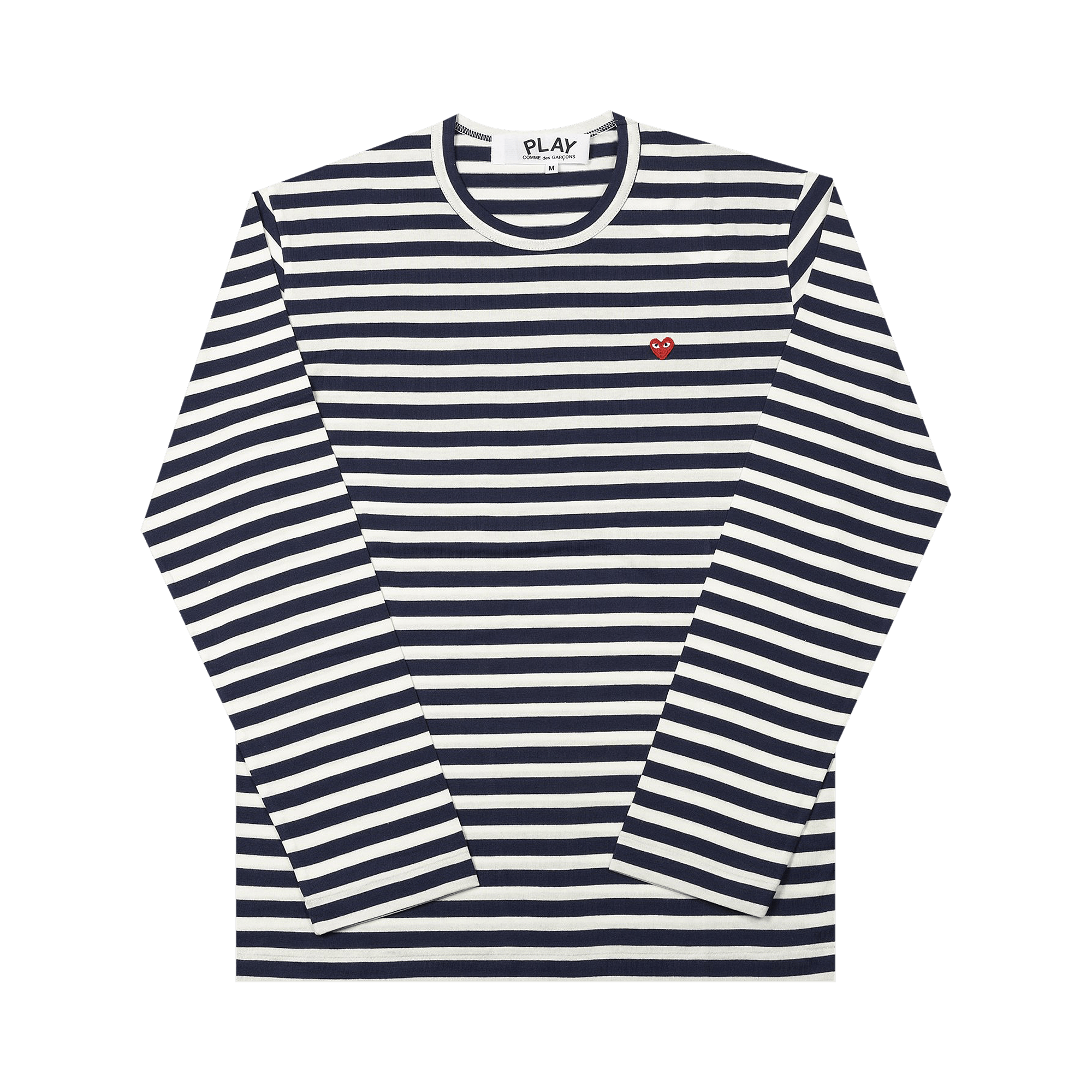 Comme des Garçons PLAY Small Heart Striped Long-Sleeve T-Shirt 'Navy/White'