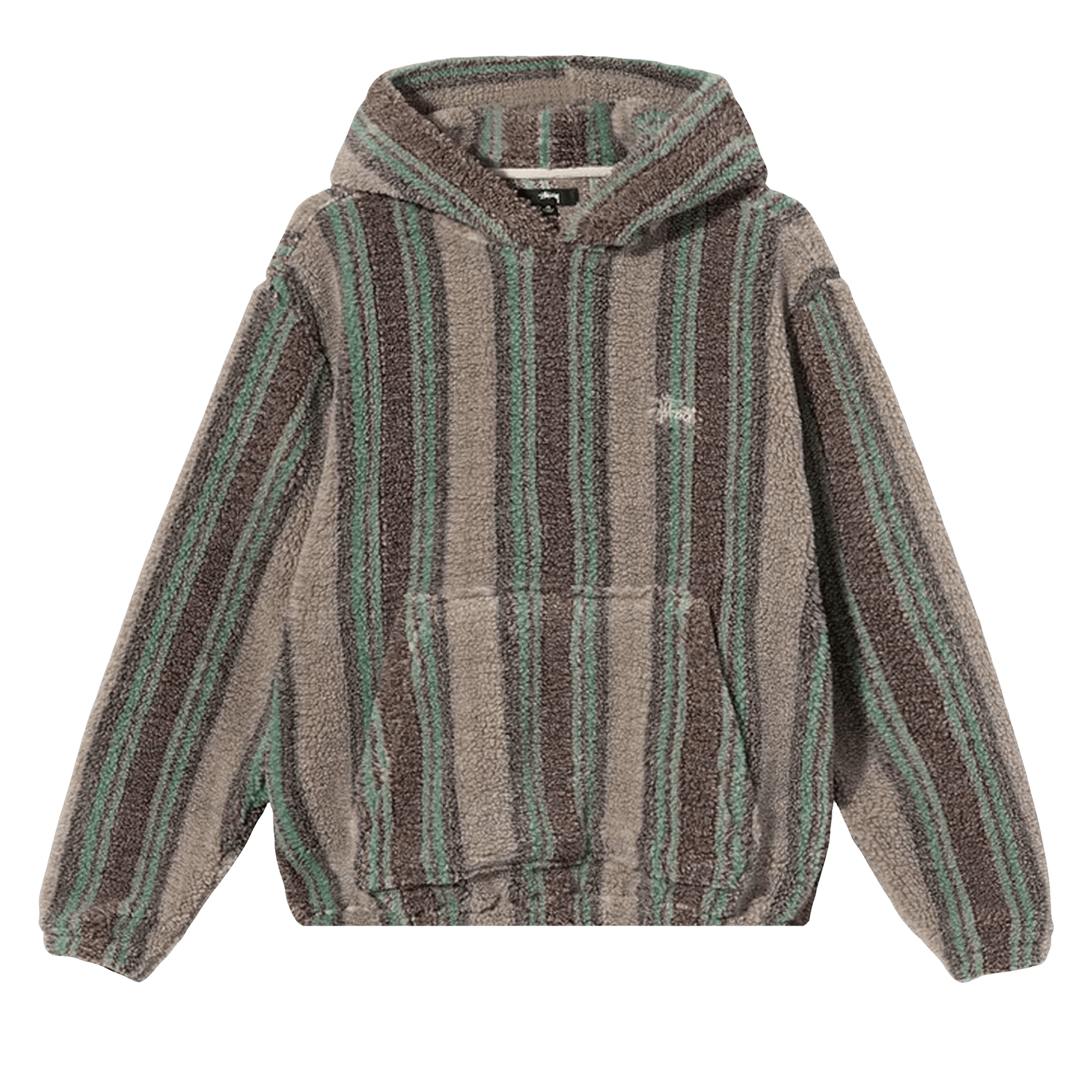 Stussy Stripe Sherpa Hoodie 'Tannin'