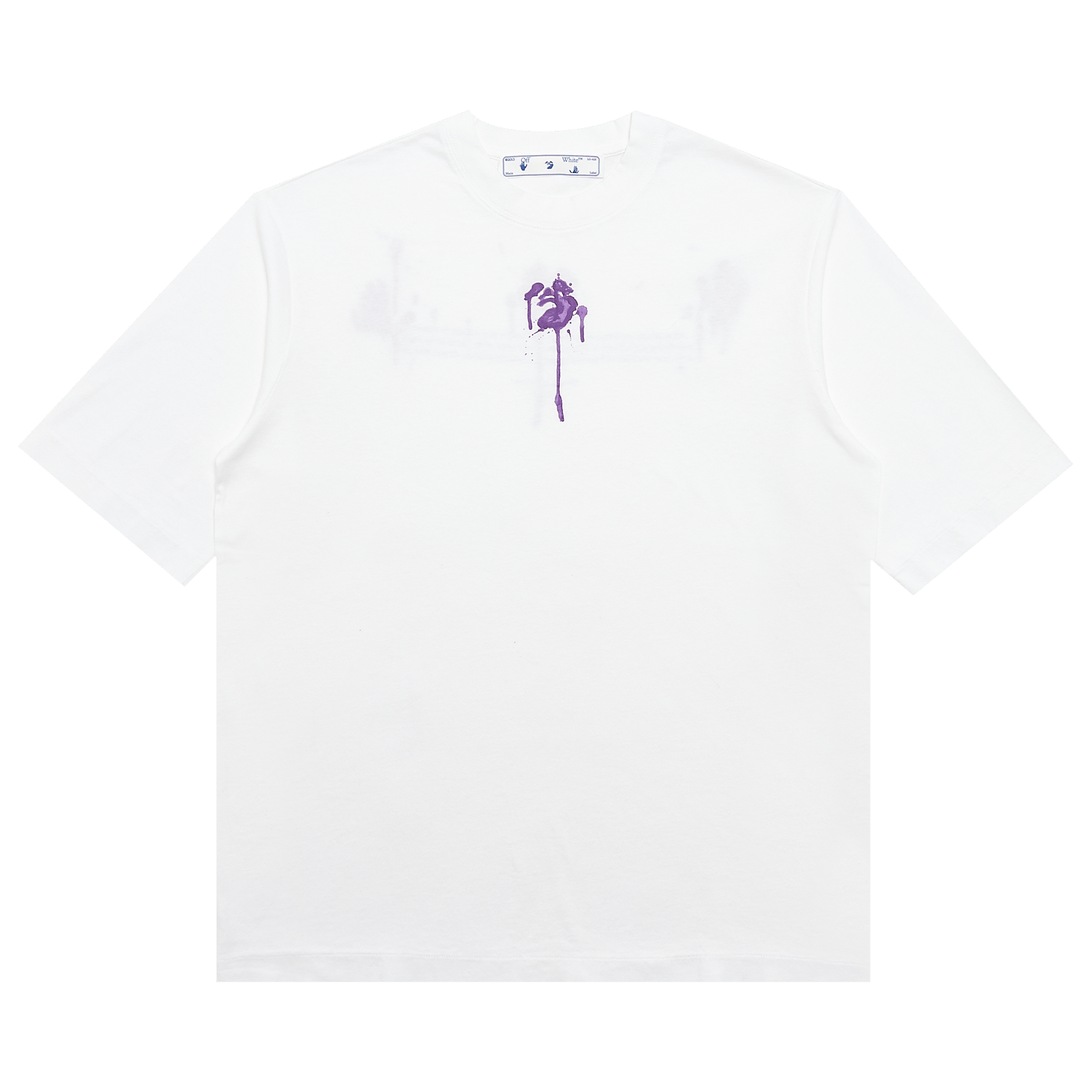 Off-White Dripped Logo Short-Sleeve Skate Tee 'White/Purple'