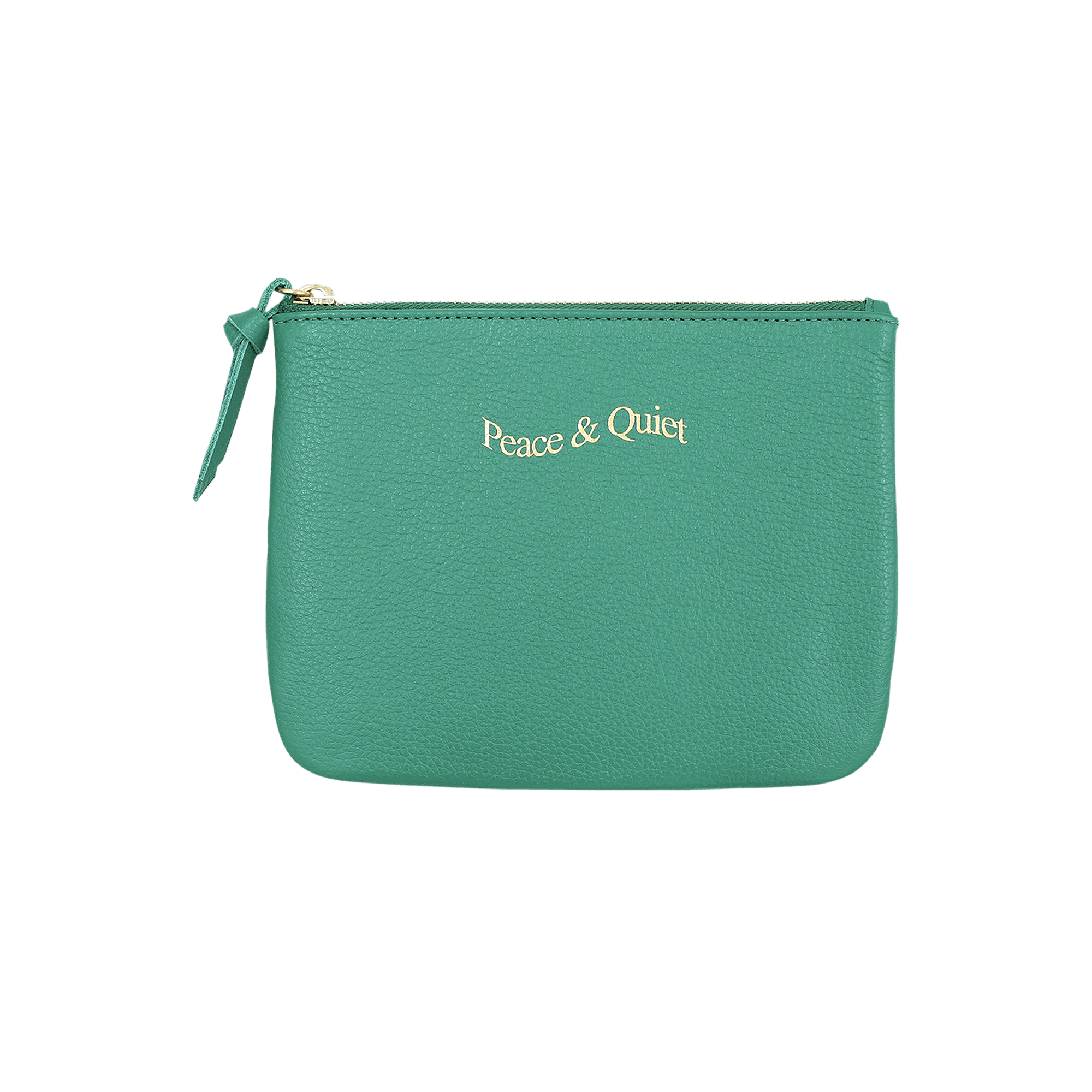 Museum of Peace & Quiet Wordmark Pebble Leather Pouch 'Green'