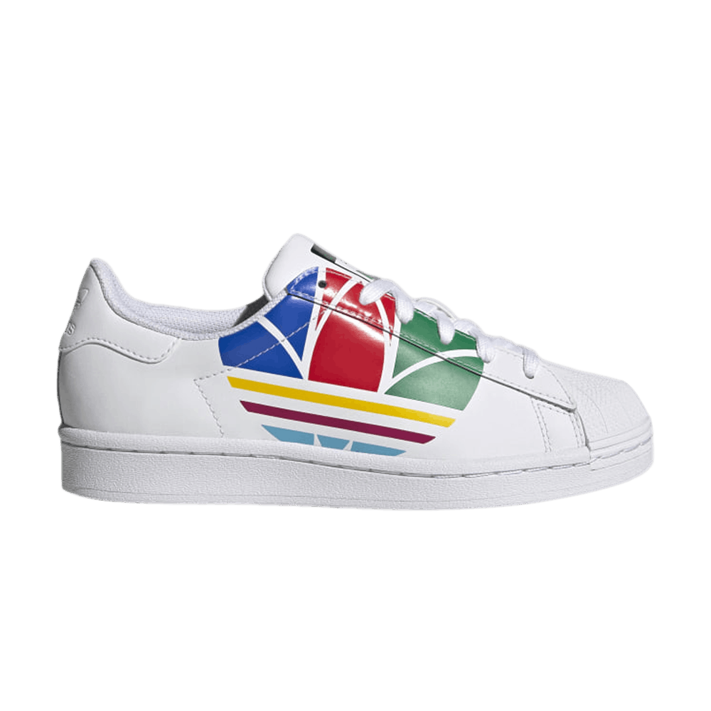 Adidas Superstar Pure J 'Colorful Trefoil - Cloud White'