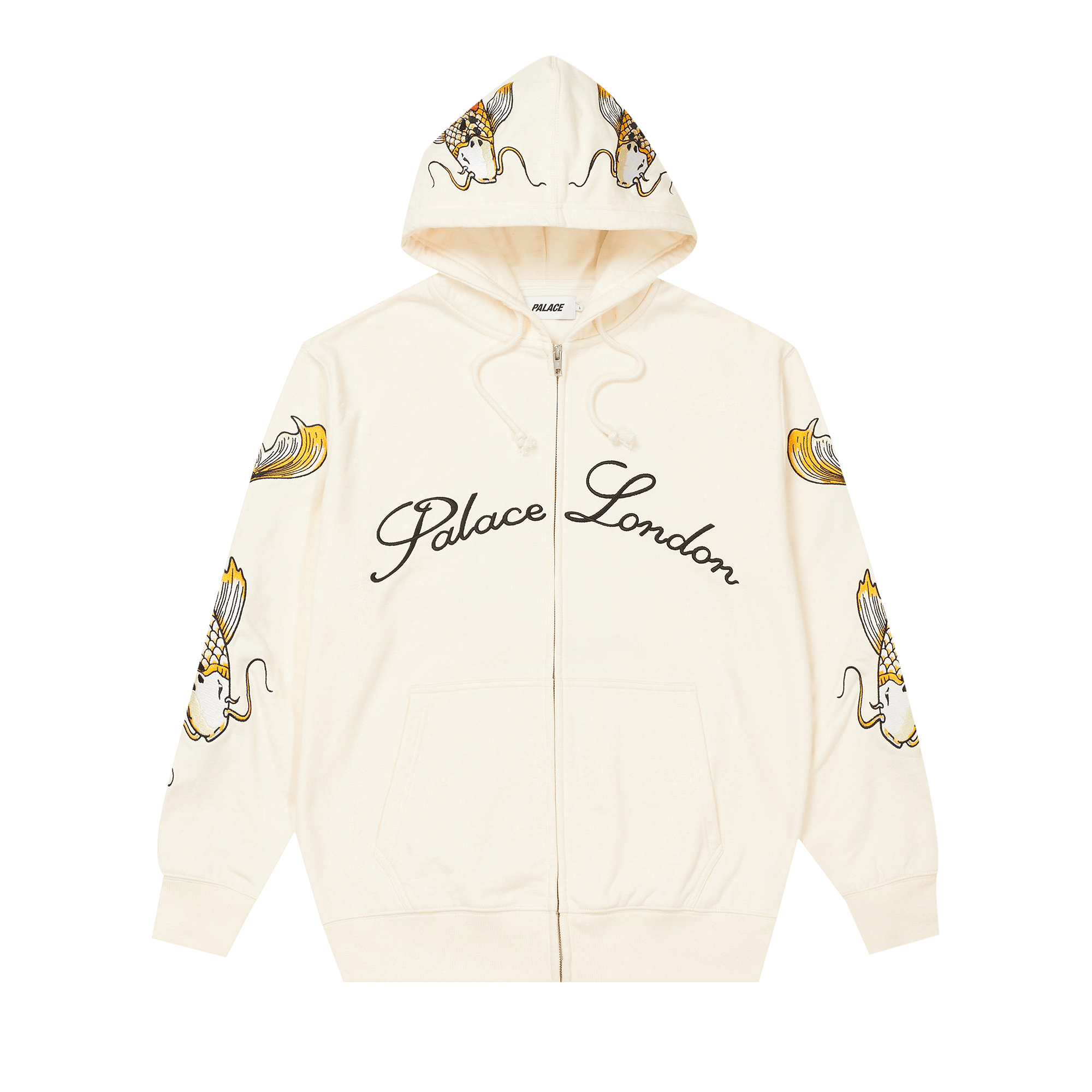 Palace Carp Zip Hood 'Bone White'