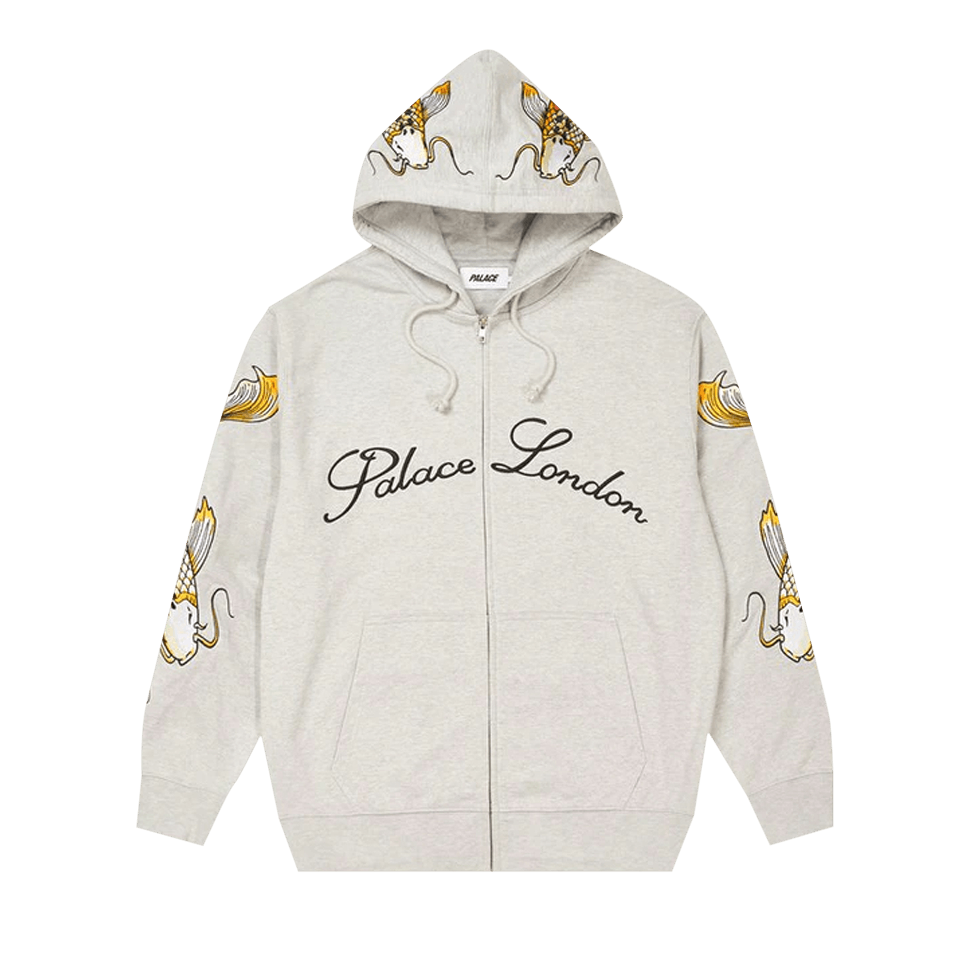 Palace Carp Zip Hood 'Grey Marl'