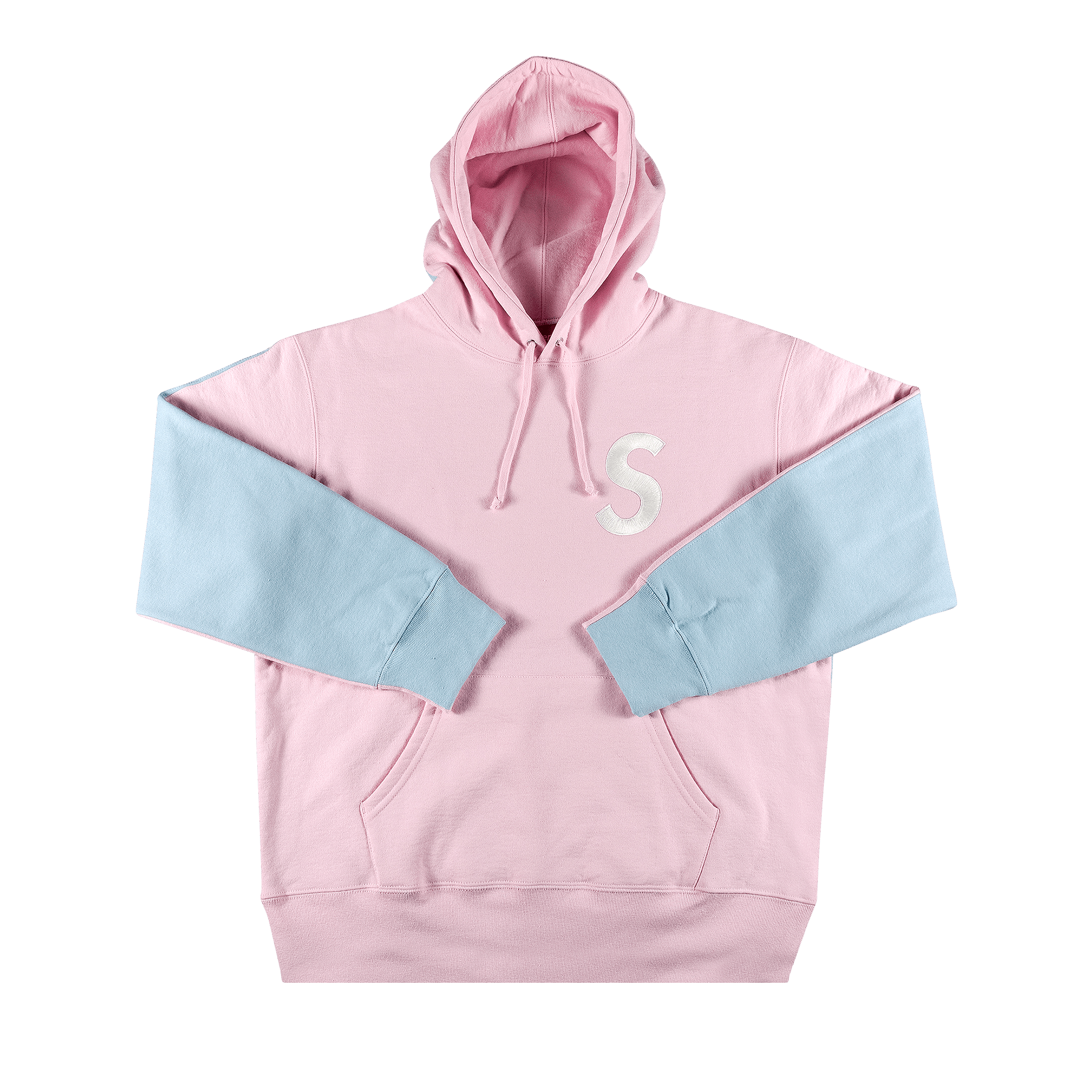 Supreme S Logo Split Hooded Sweatshirt 'Light Pink'