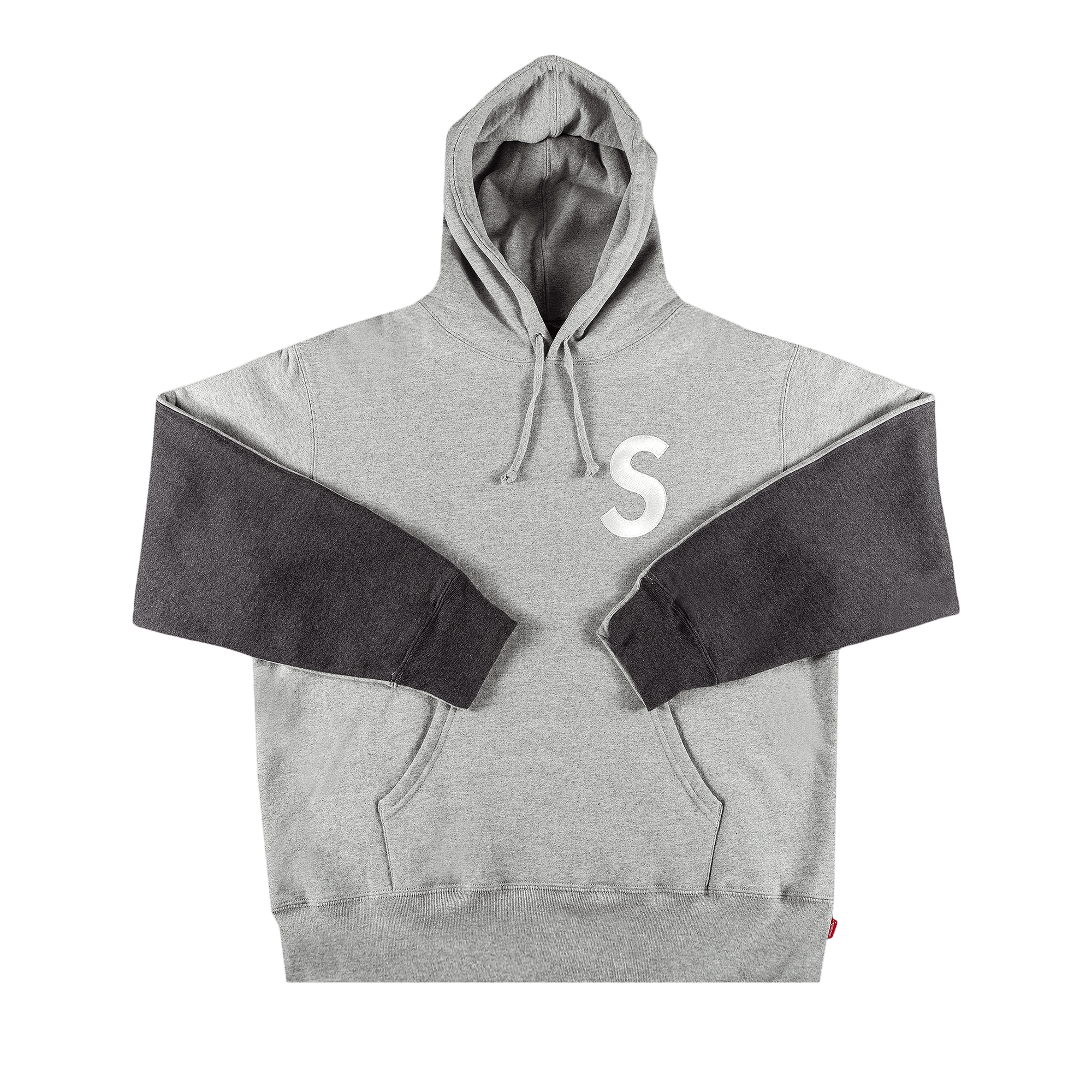 Supreme S Logo Split Hooded Sweatshirt 'Heather Grey'