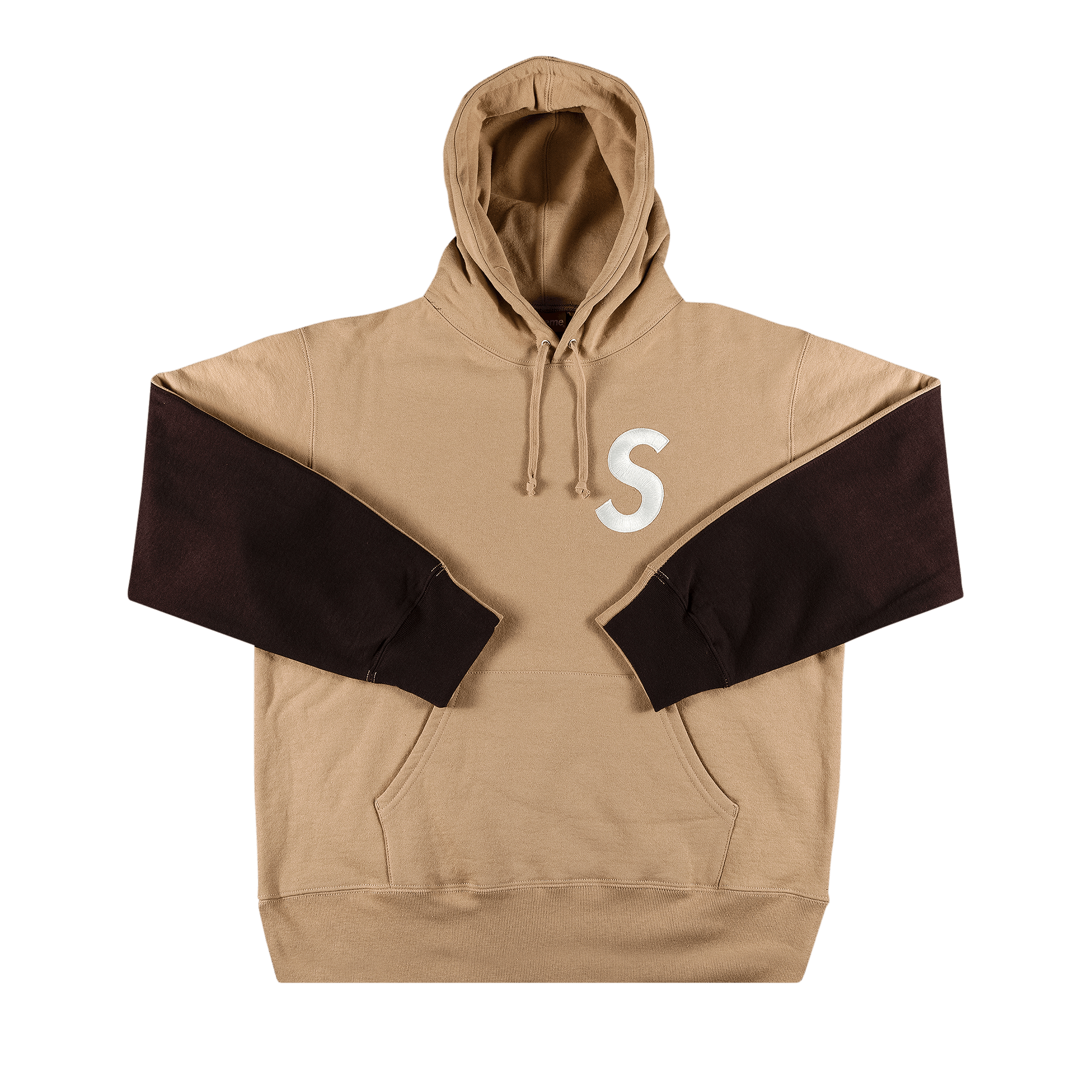 Supreme S Logo Split Hooded Sweatshirt 'Tan'
