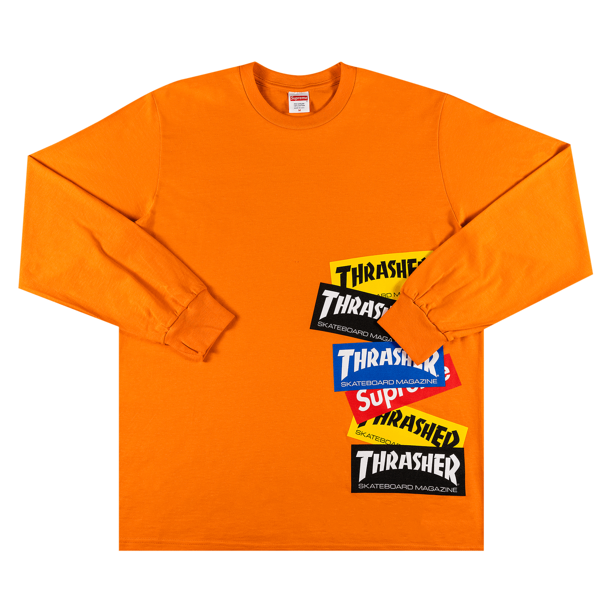 Supreme x Thrasher Multi Logo Long-Sleeve Tee 'Orange'