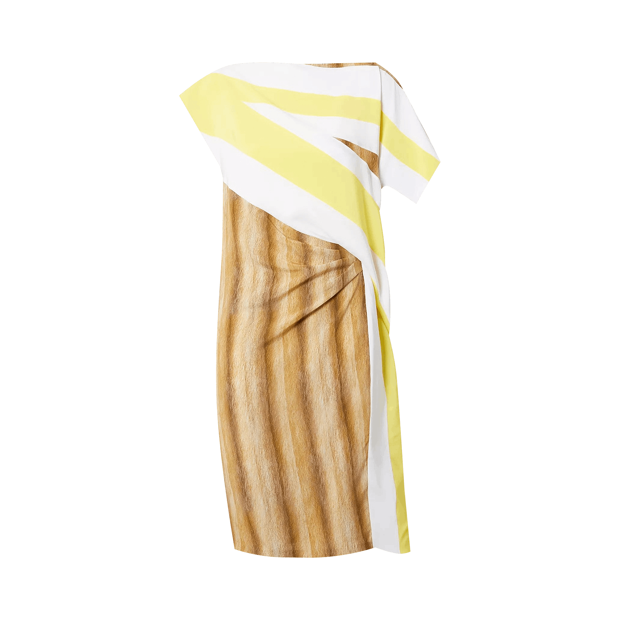 Pre-owned Burberry Assymetric Dress 'bright Straw' In Red