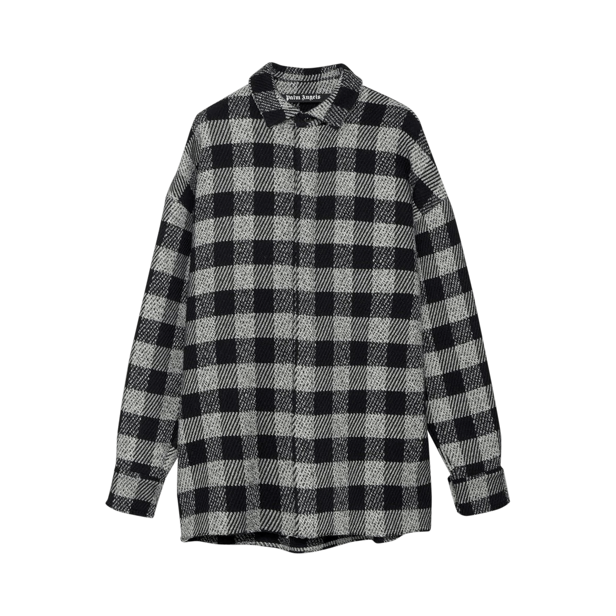 Palm Angels Curved Logo Overshirt 'Off White/Light Grey'
