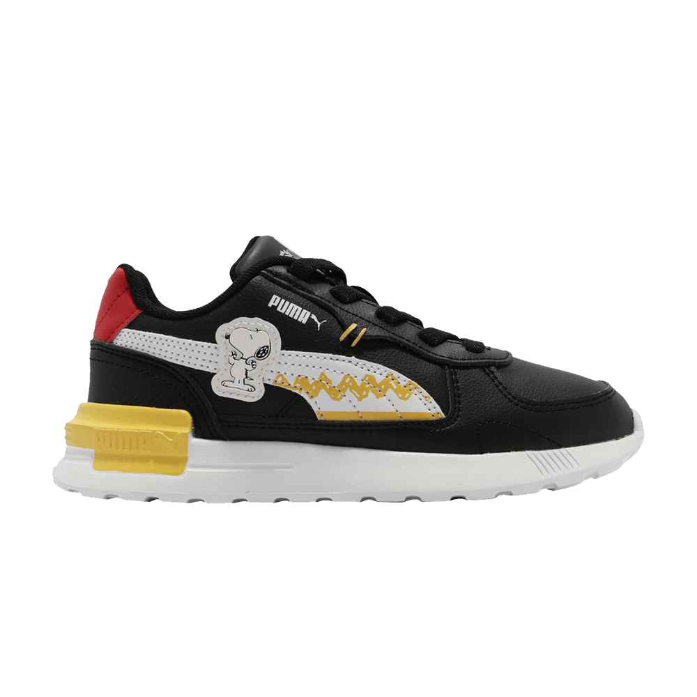 Pre-owned Puma Peanuts X Graviton Little Kid 'snoopy' In Black