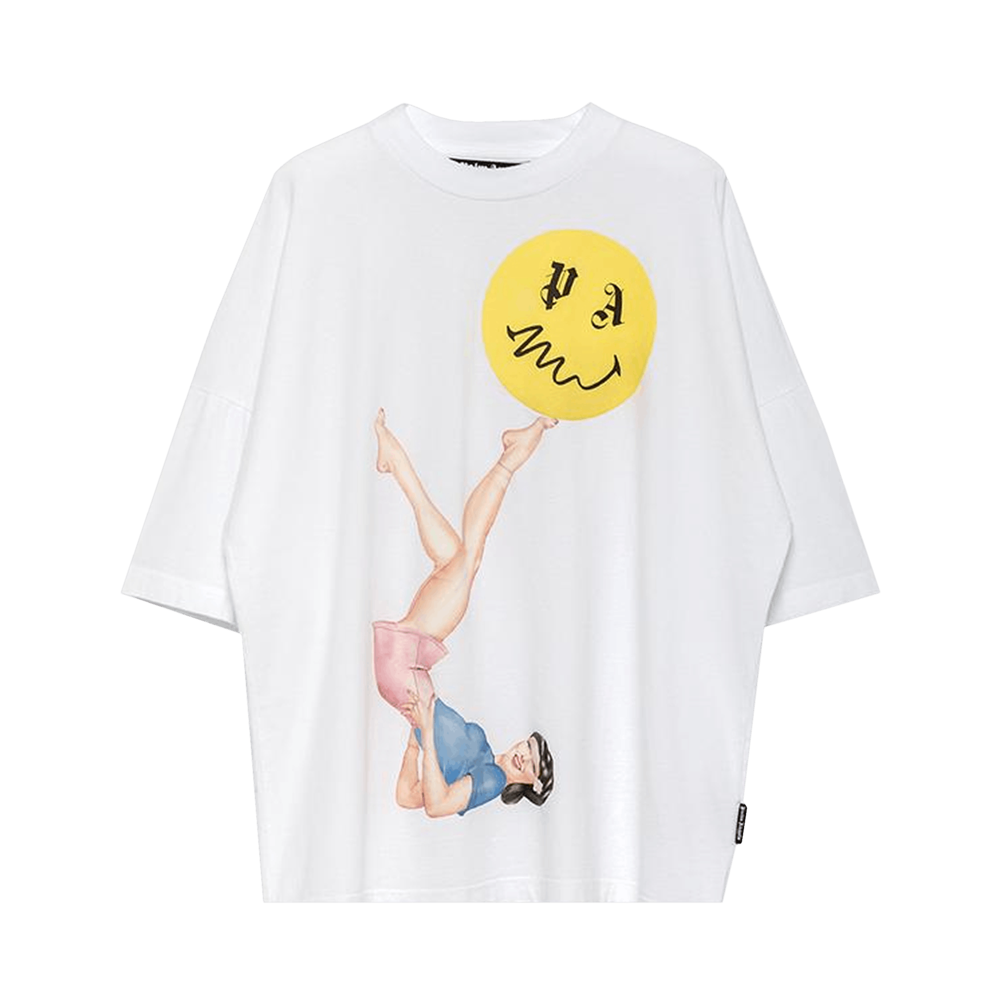 Palm Angels Juggler Pin Up Logo T-Shirt 'White'