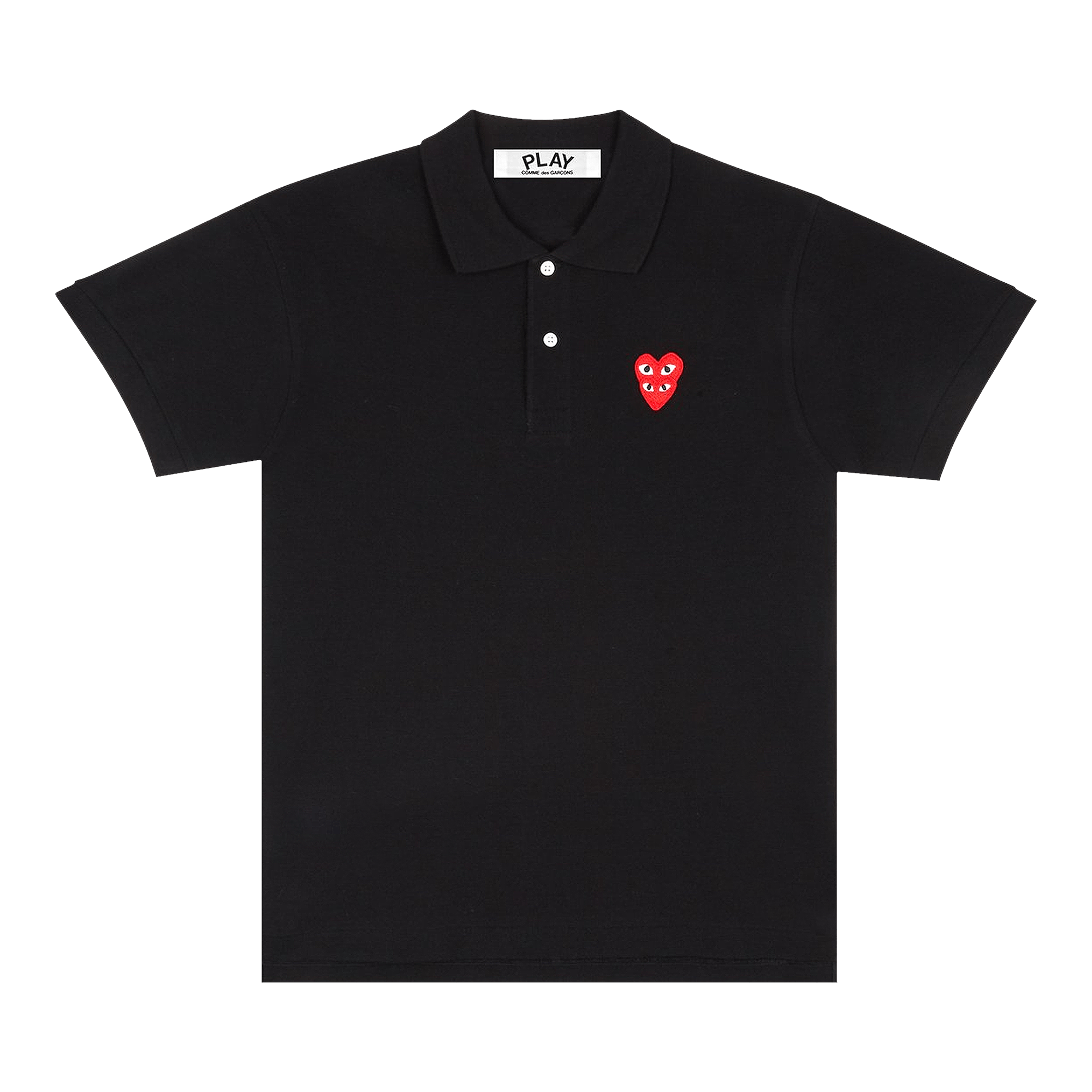 Comme des Garçons PLAY Double Heart Polo 'Black'