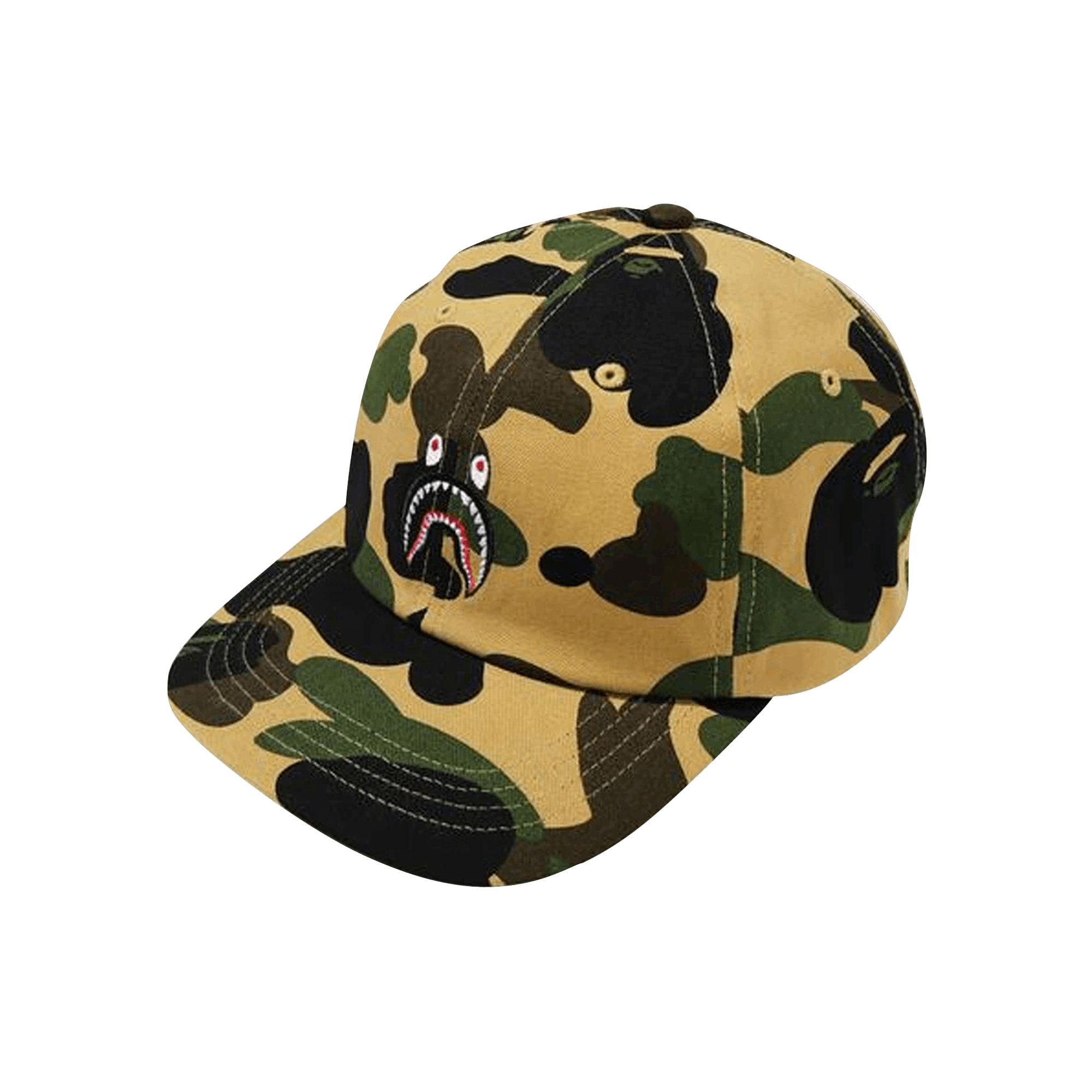 Pre-owned Bape 1st Camo Shark Panel Cap 'yellow'