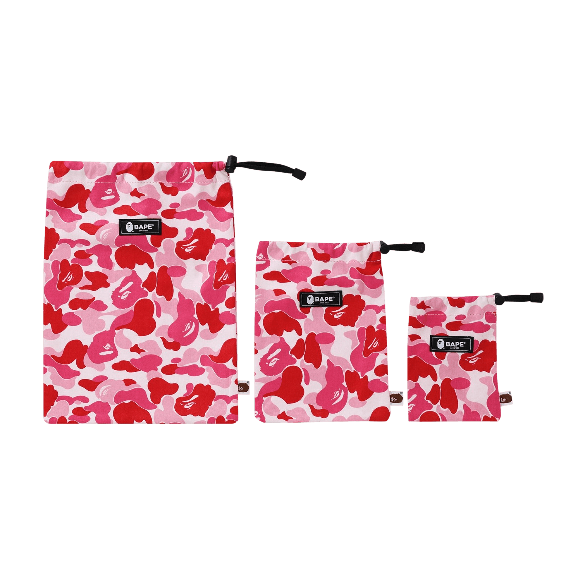 BAPE ABC Pouch 3 Piece Set 'Pink'