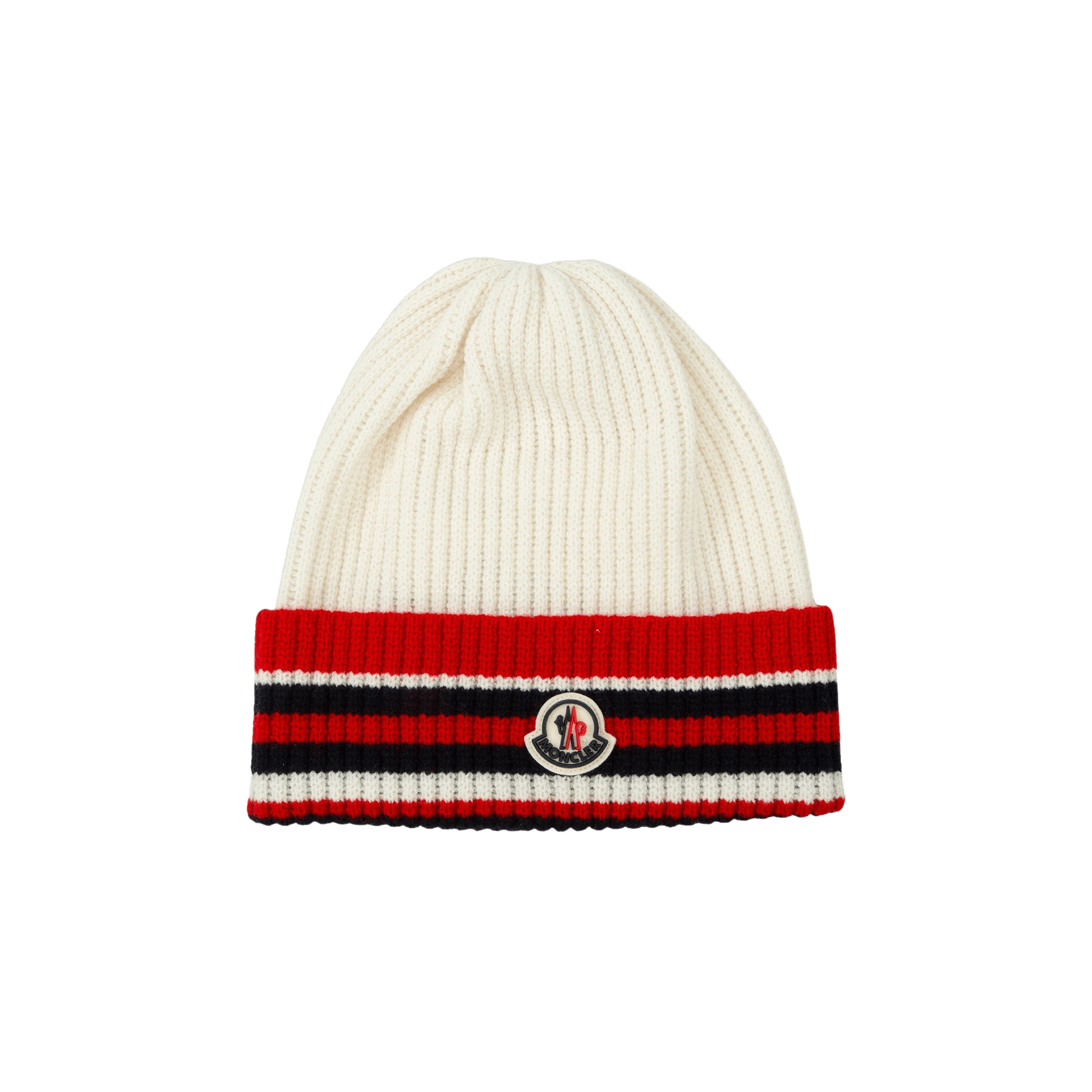 Moncler Striped Logo Hat 'White/Red/Navy'