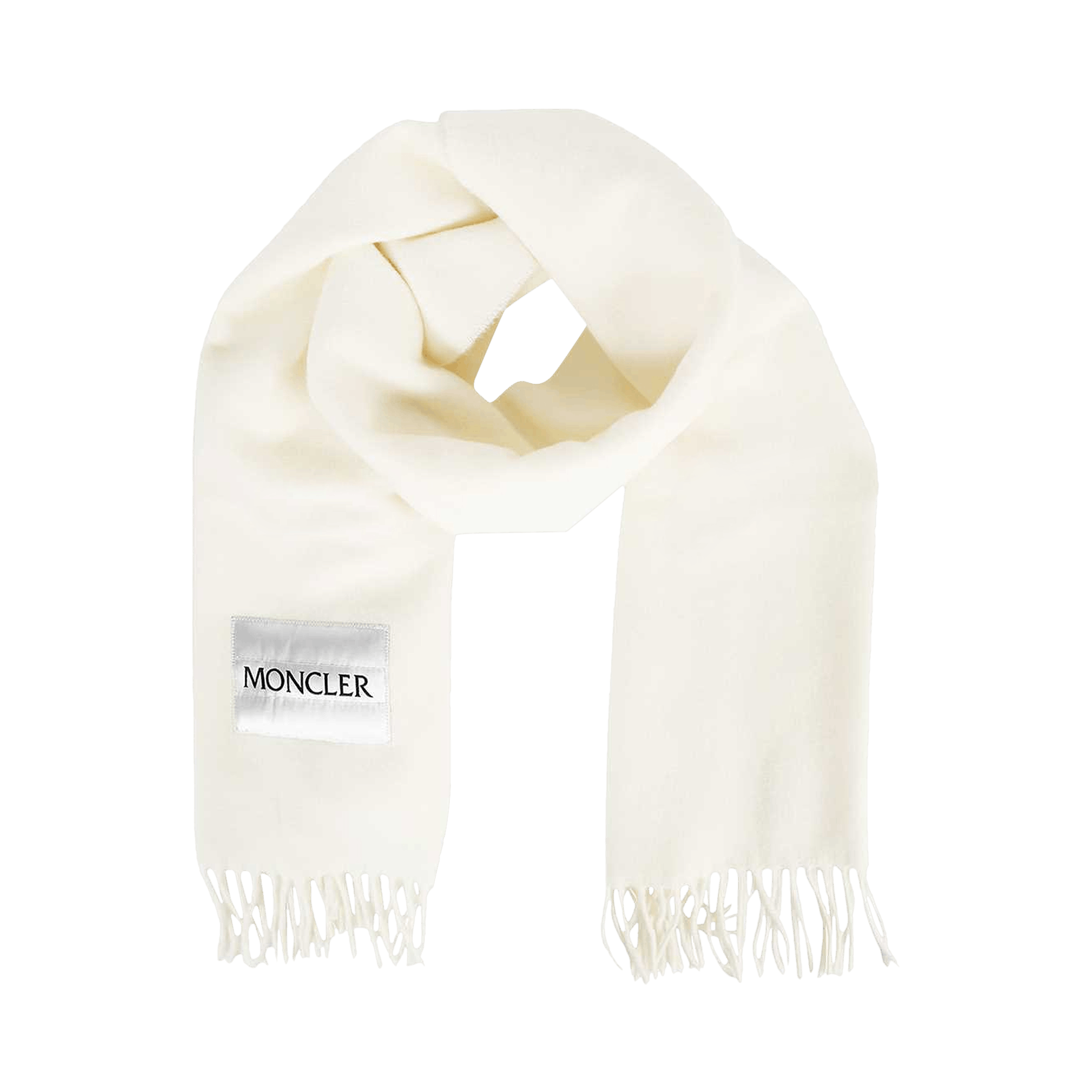 Moncler Scarf With Fringes 'Cream'