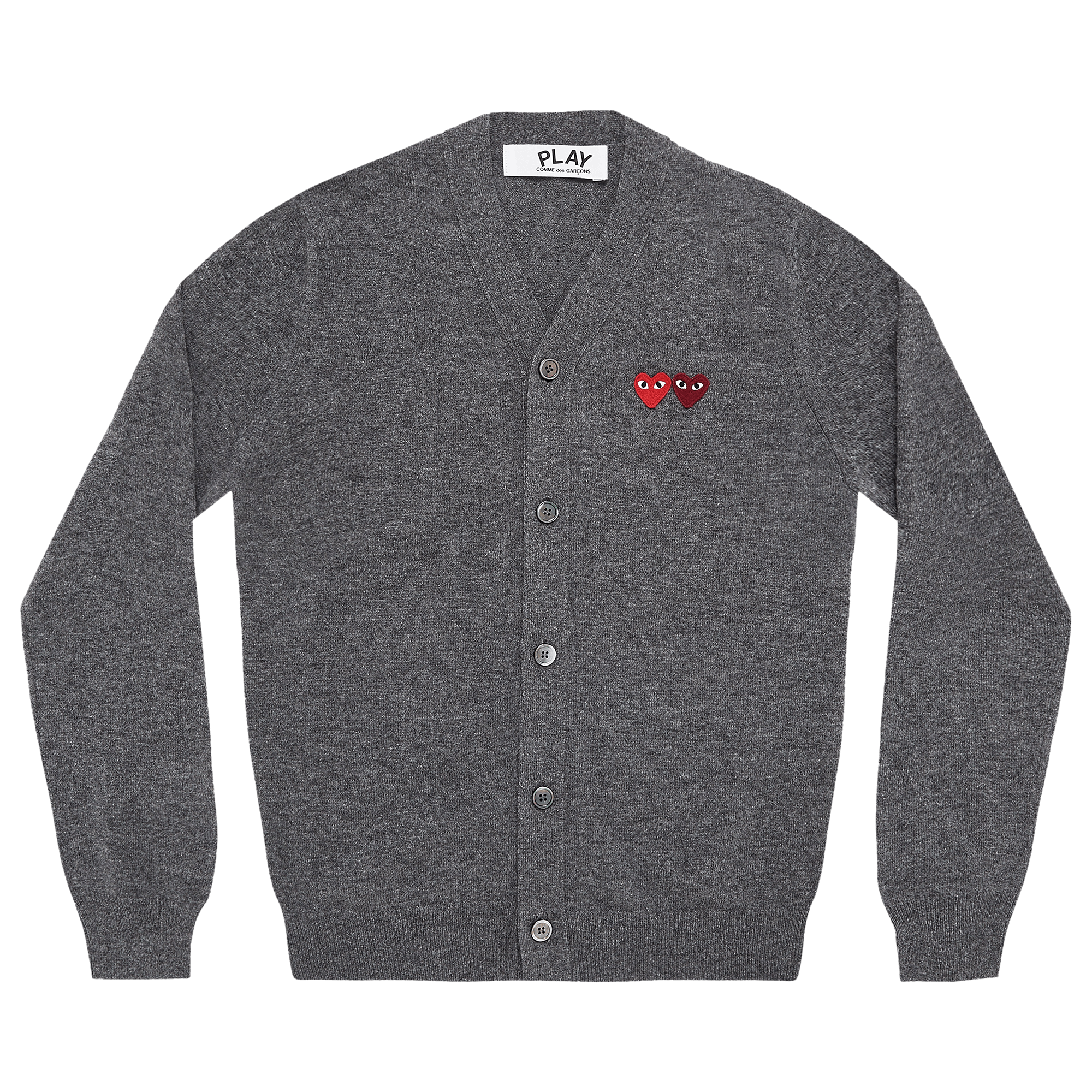 Comme des Garçons PLAY Double Heart Cardigan 'Grey'