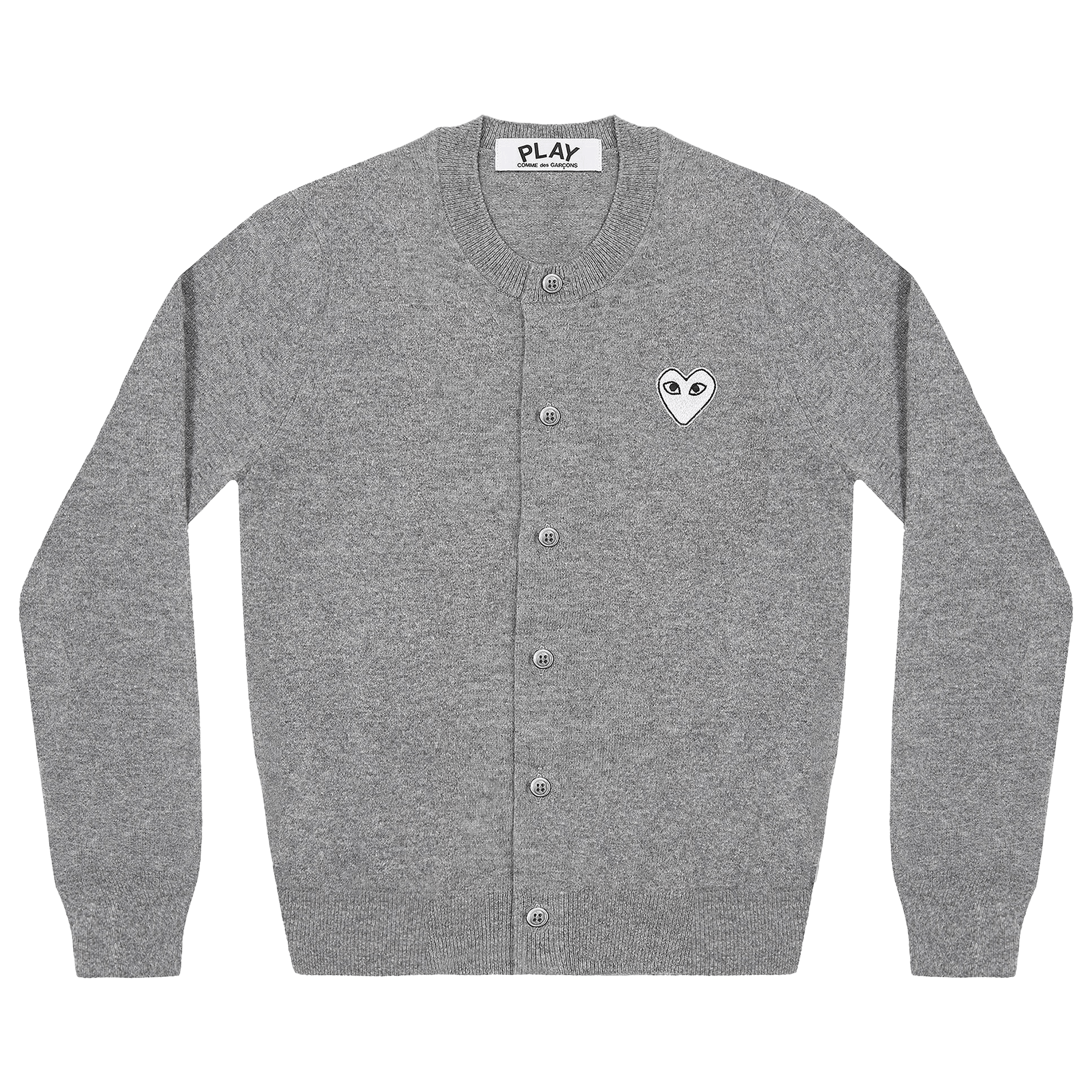 Comme des Garçons PLAY Heart Cardigan 'Light Grey'