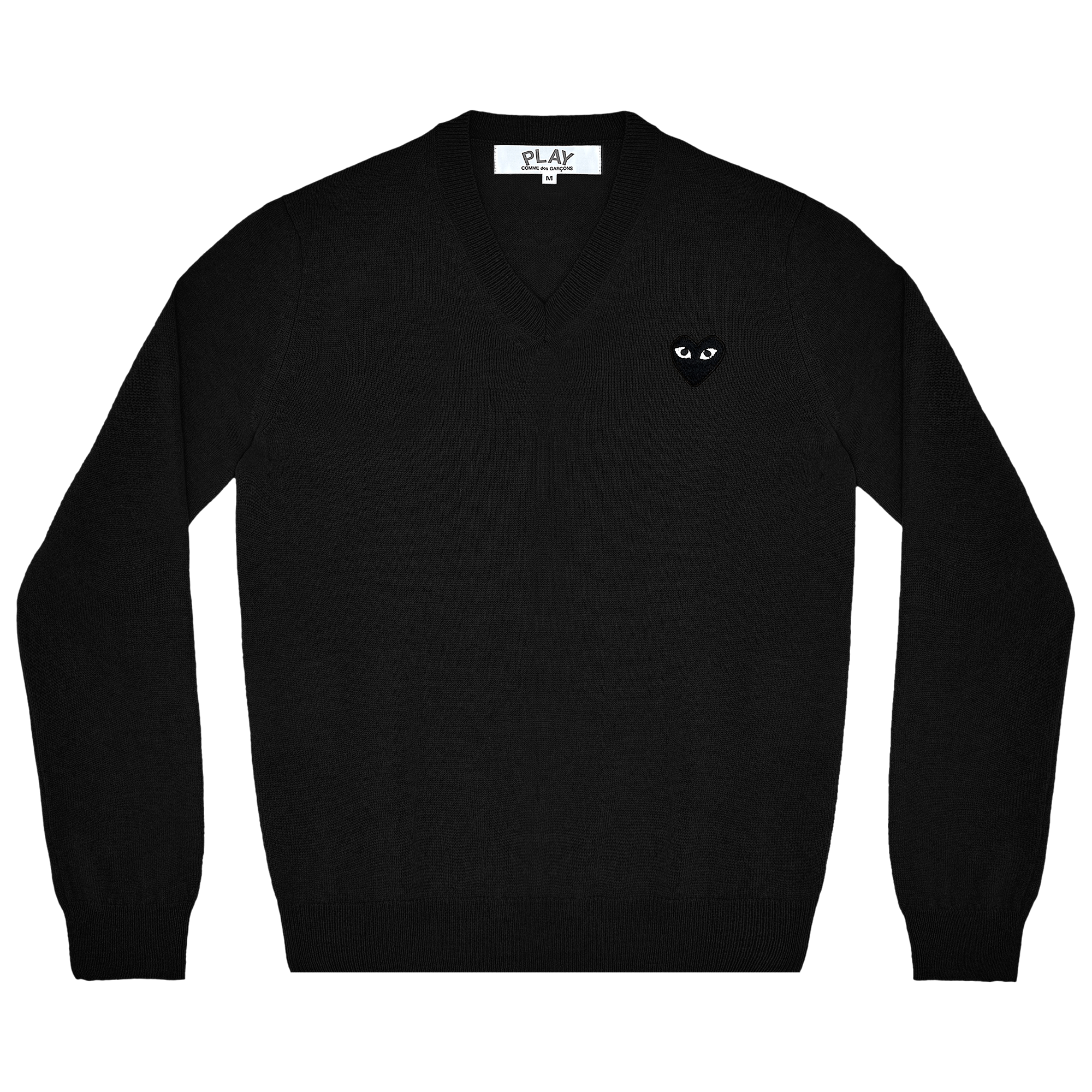 Comme des Garçons PLAY Heart V-Neck Pullover 'Black'