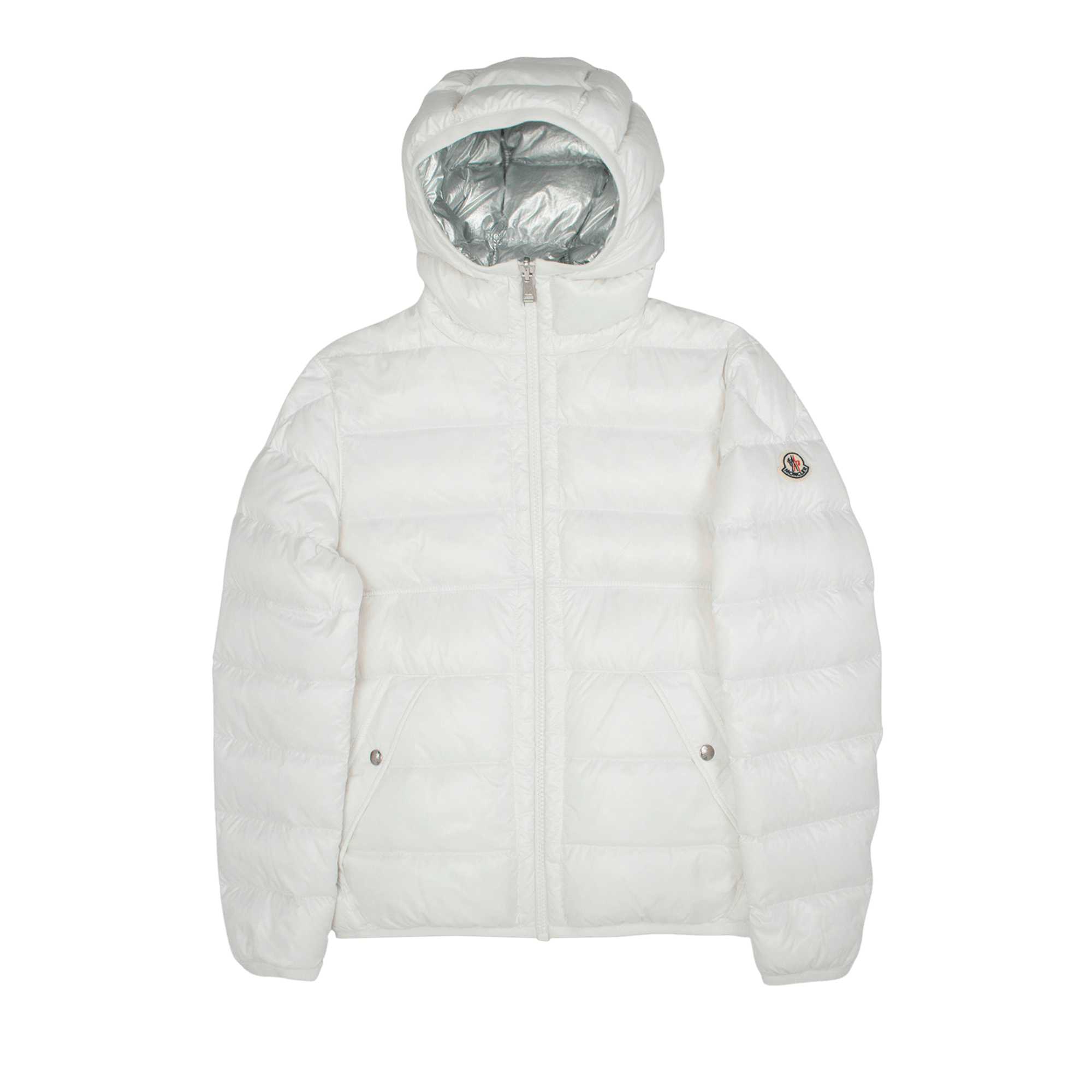 Moncler Freville Shiny Metallic Puffer Jacket 'Silver Metallic'