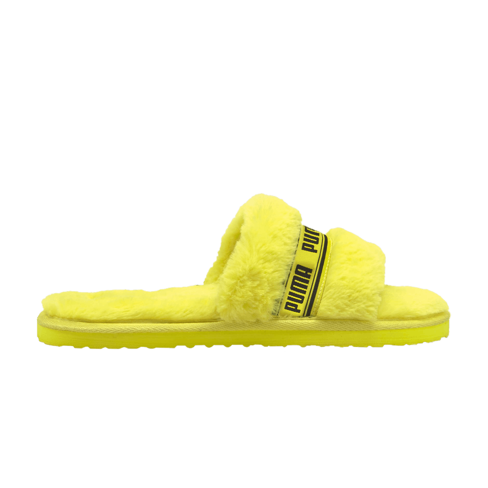 Pre-owned Puma Wmns Fluff Slide 'fluo Yellow'