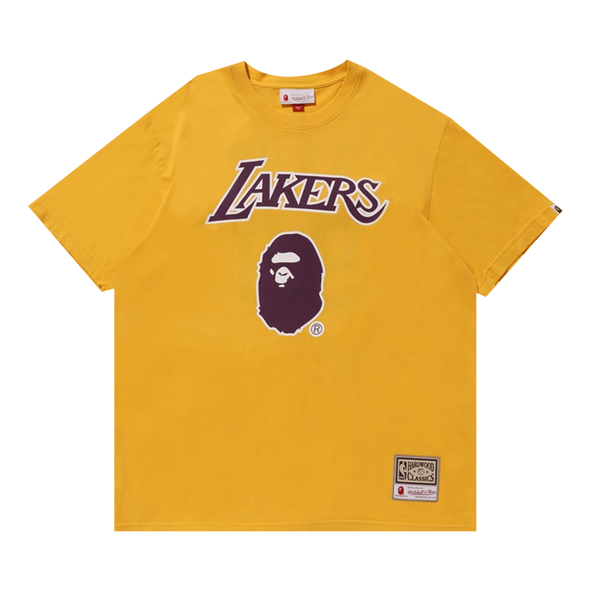 BAPE x Mitchell & Ness Lakers Tee 'Yellow﻿'