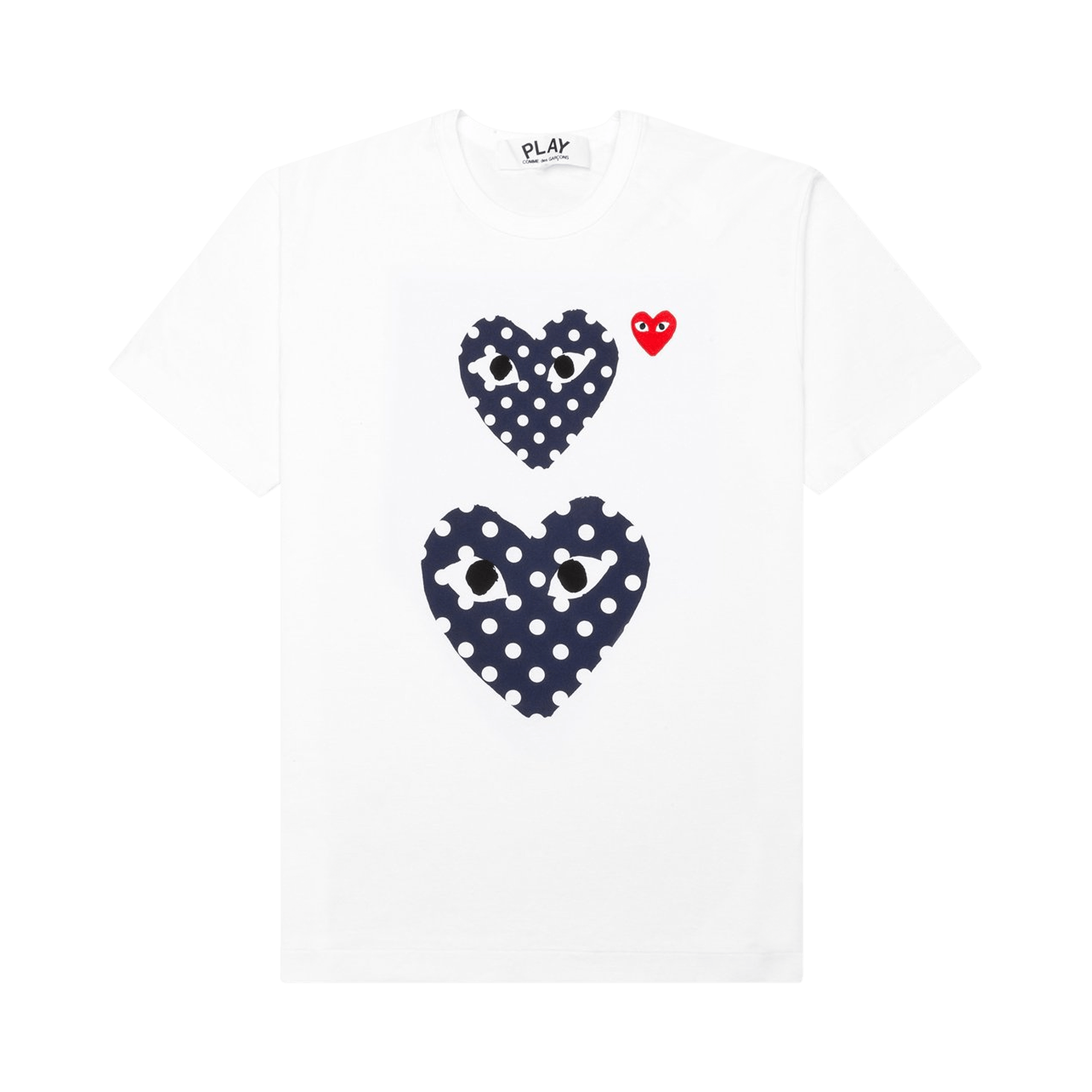 Pre-owned Comme Des Garçons Play Polka Dot Duo T-shirt 'white'