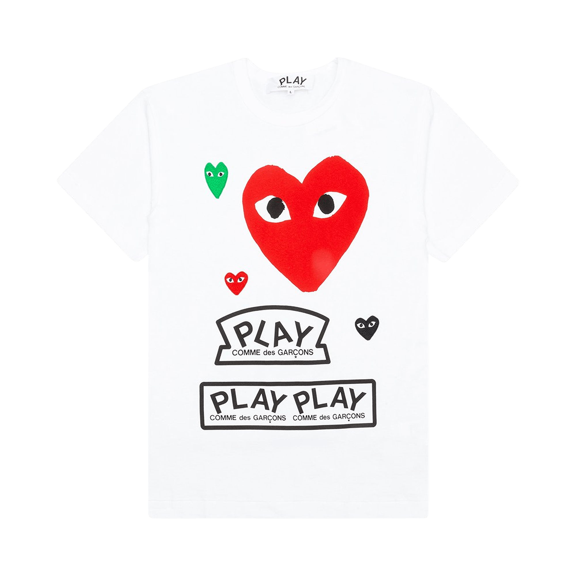 Comme des Garçons PLAY Red Multi Logo Short-Sleeve T-Shirt 'White'