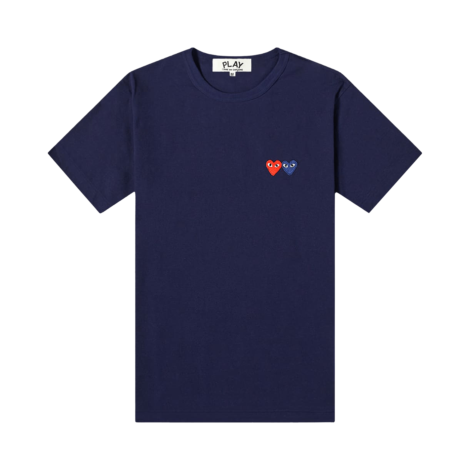 Comme des Garçons PLAY Navy & Red Double Heart T-Shirt 'Navy'