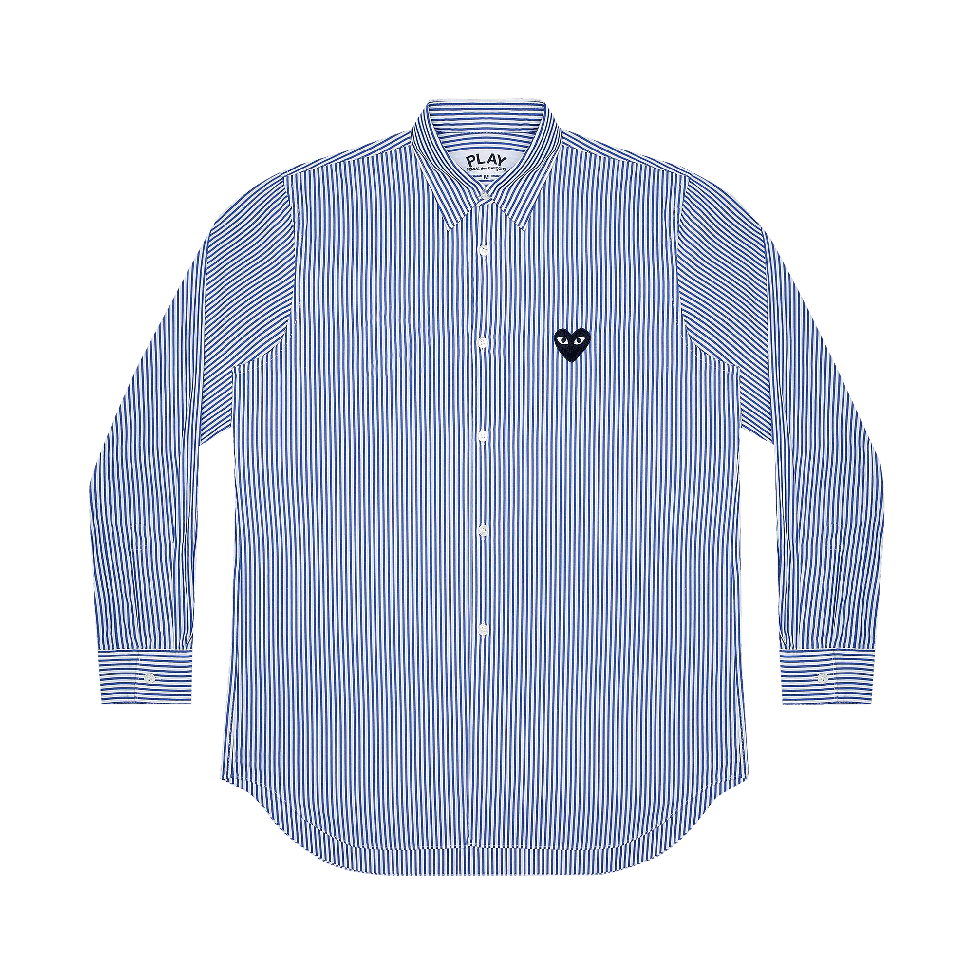 Comme des Garçons PLAY Striped Heart Patch Shirt 'Blue'
