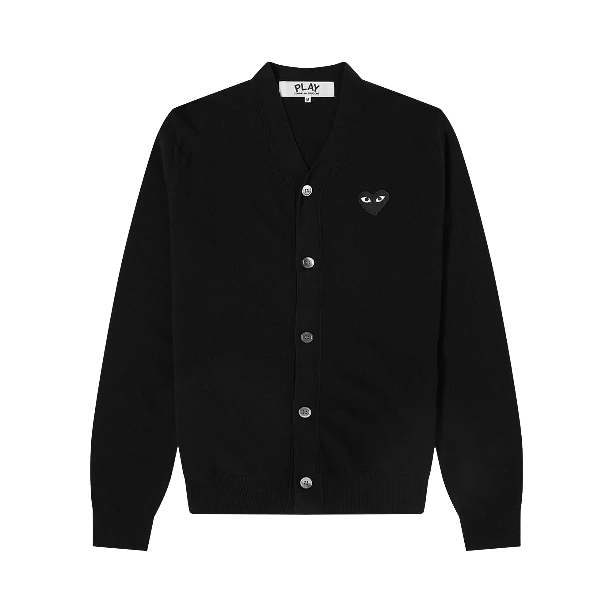 Comme des Garçons PLAY Heart Patch V-Neck Cardigan 'Black'