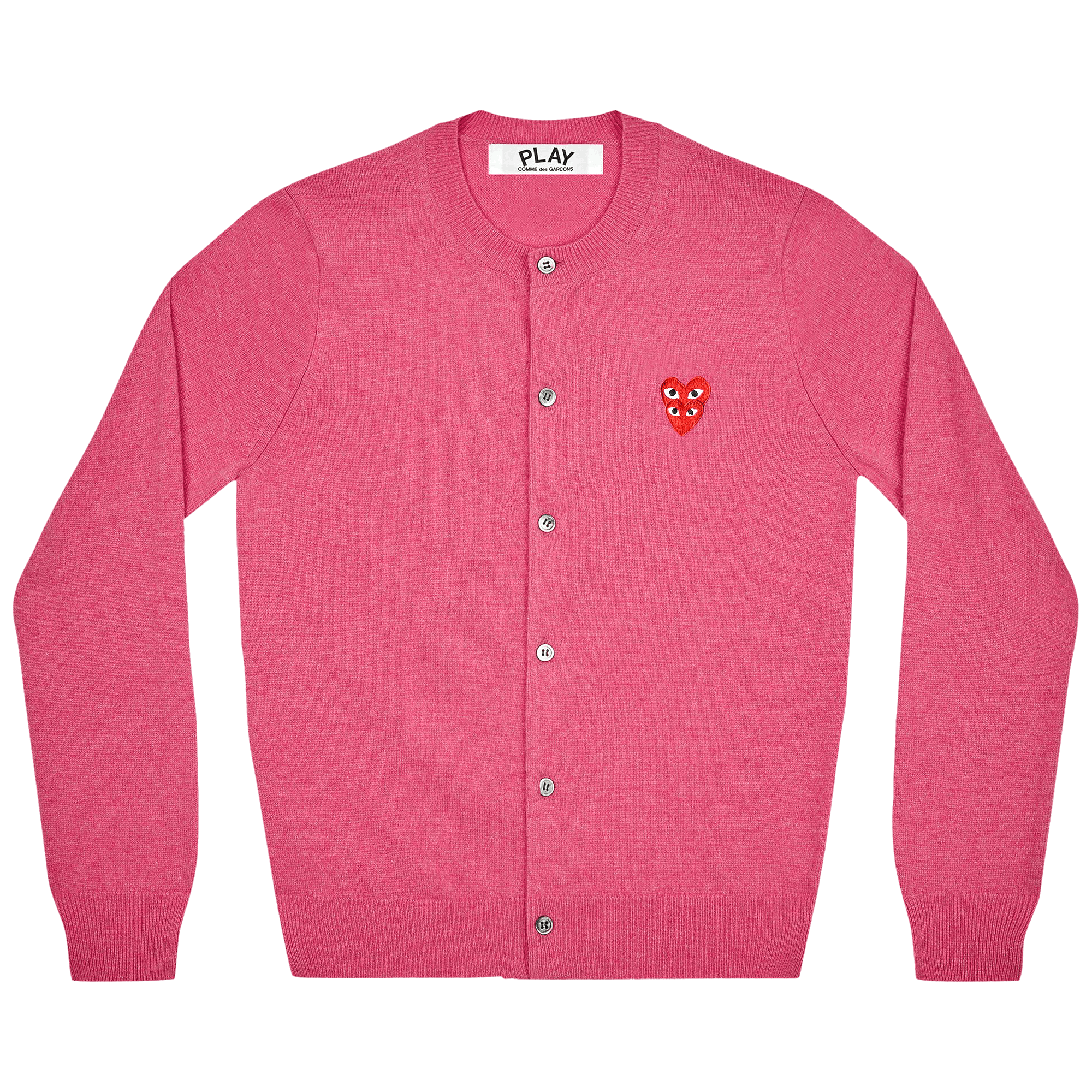 Comme des Garçons PLAY Wool Layered Double Heart Cardigan 'Pink'
