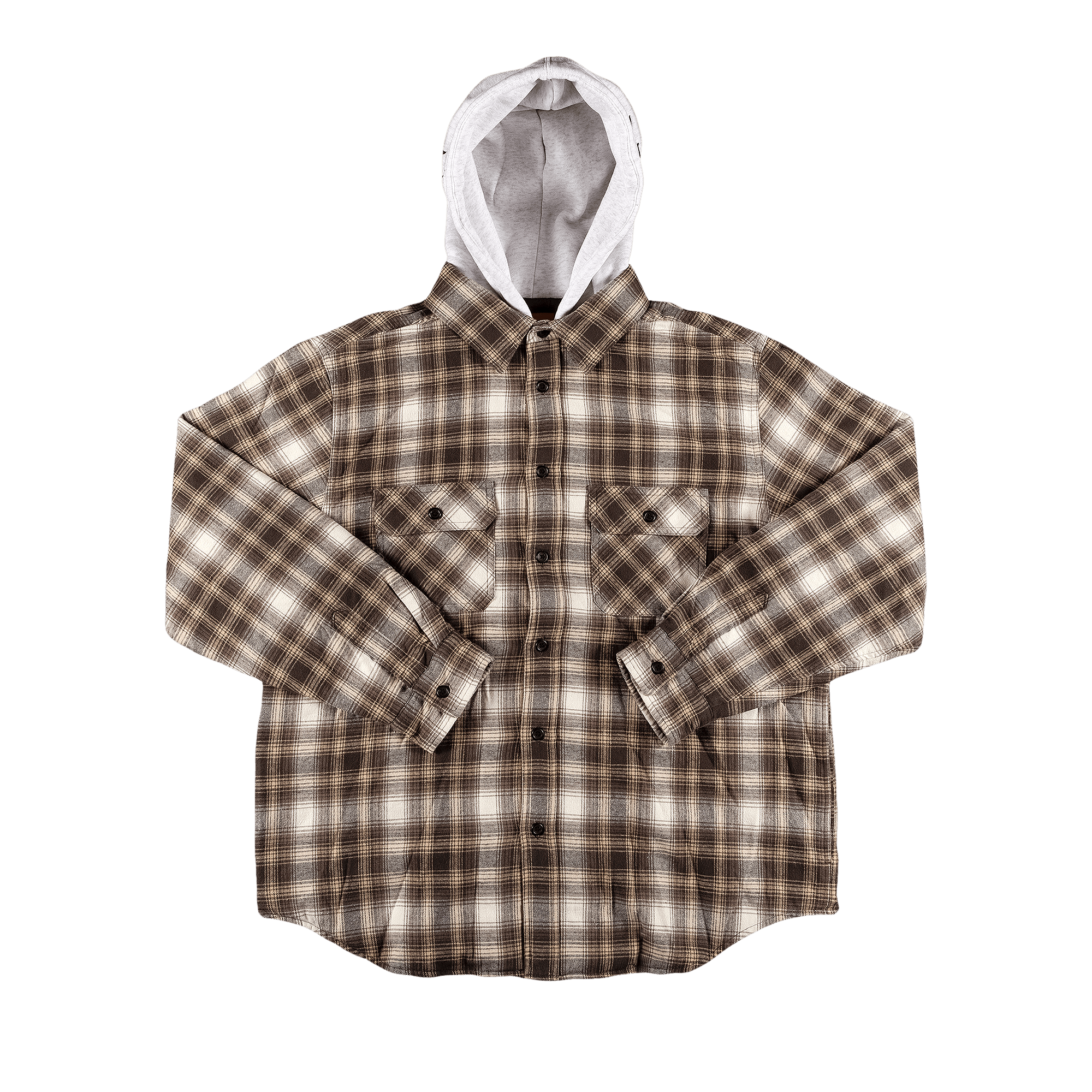 Supreme Hooded Flannel Zip Up Shirt 'Brown'