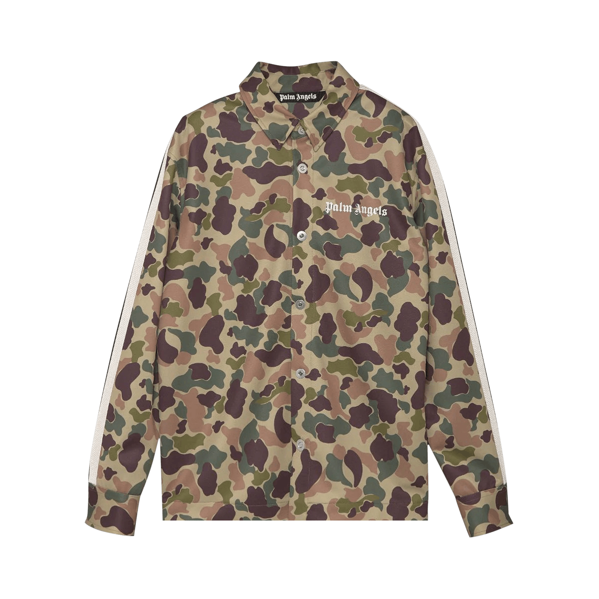 Palm Angels Camo Track Shirt 'Military/White'