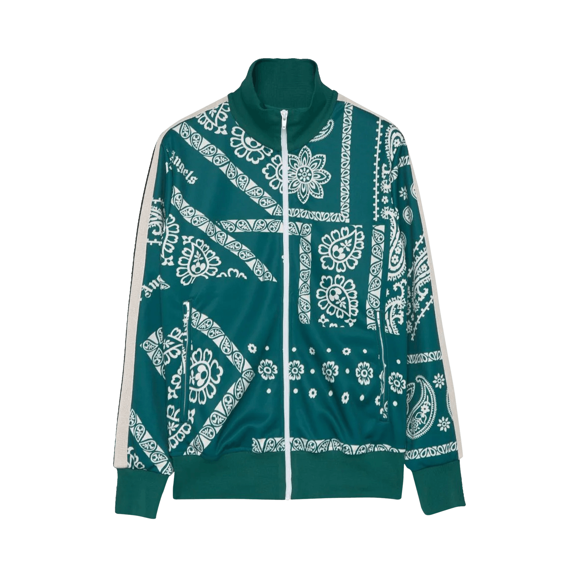 Palm Angels Bandana Track Jacket 'Green/White'