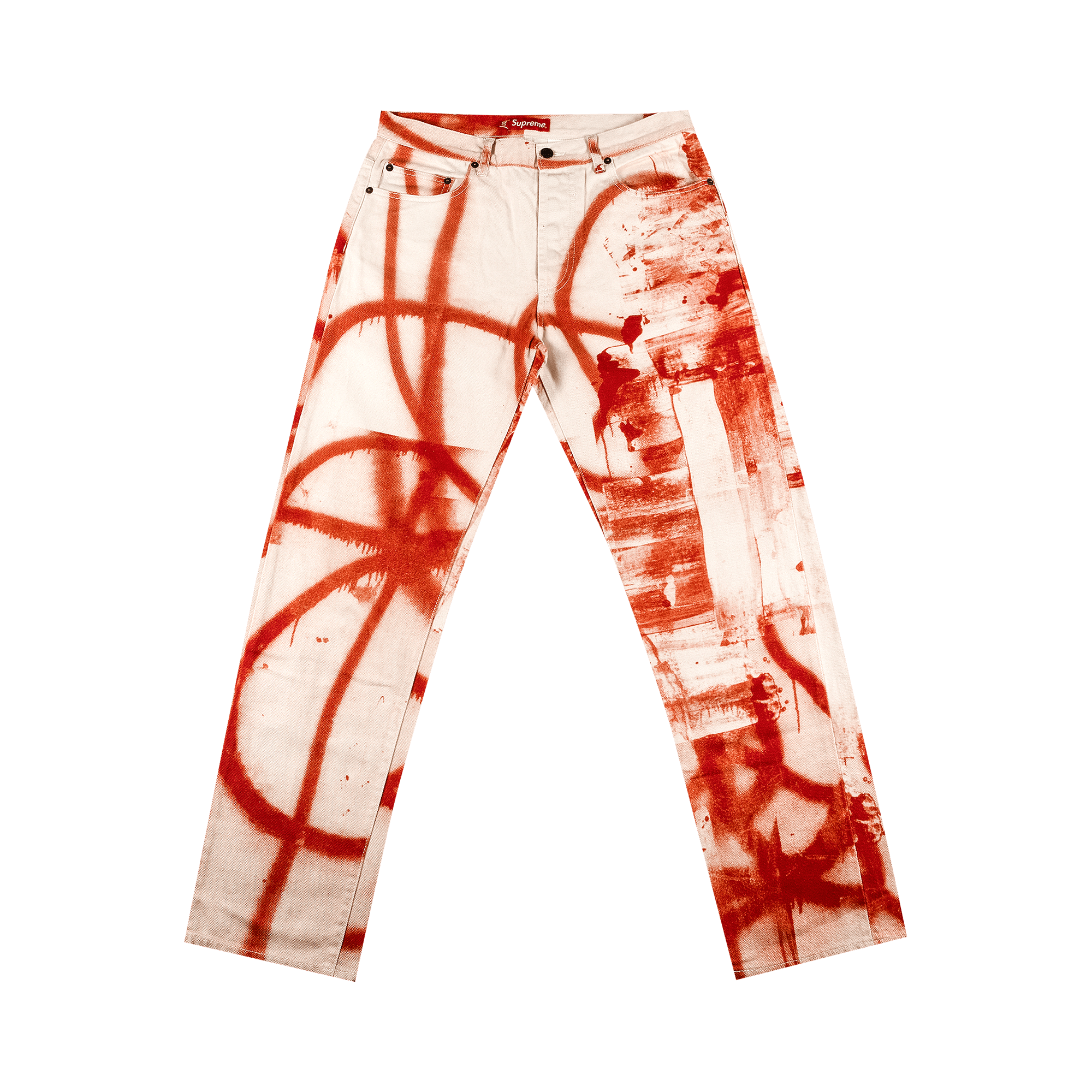 Pre-owned Supreme X Christopher Wool Regular Jean 'red'