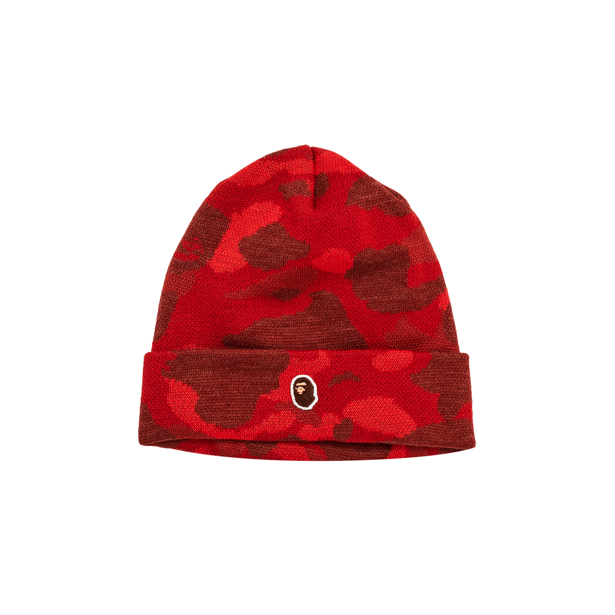 BAPE Logo-Patch Camouflage Beanie 'Red'