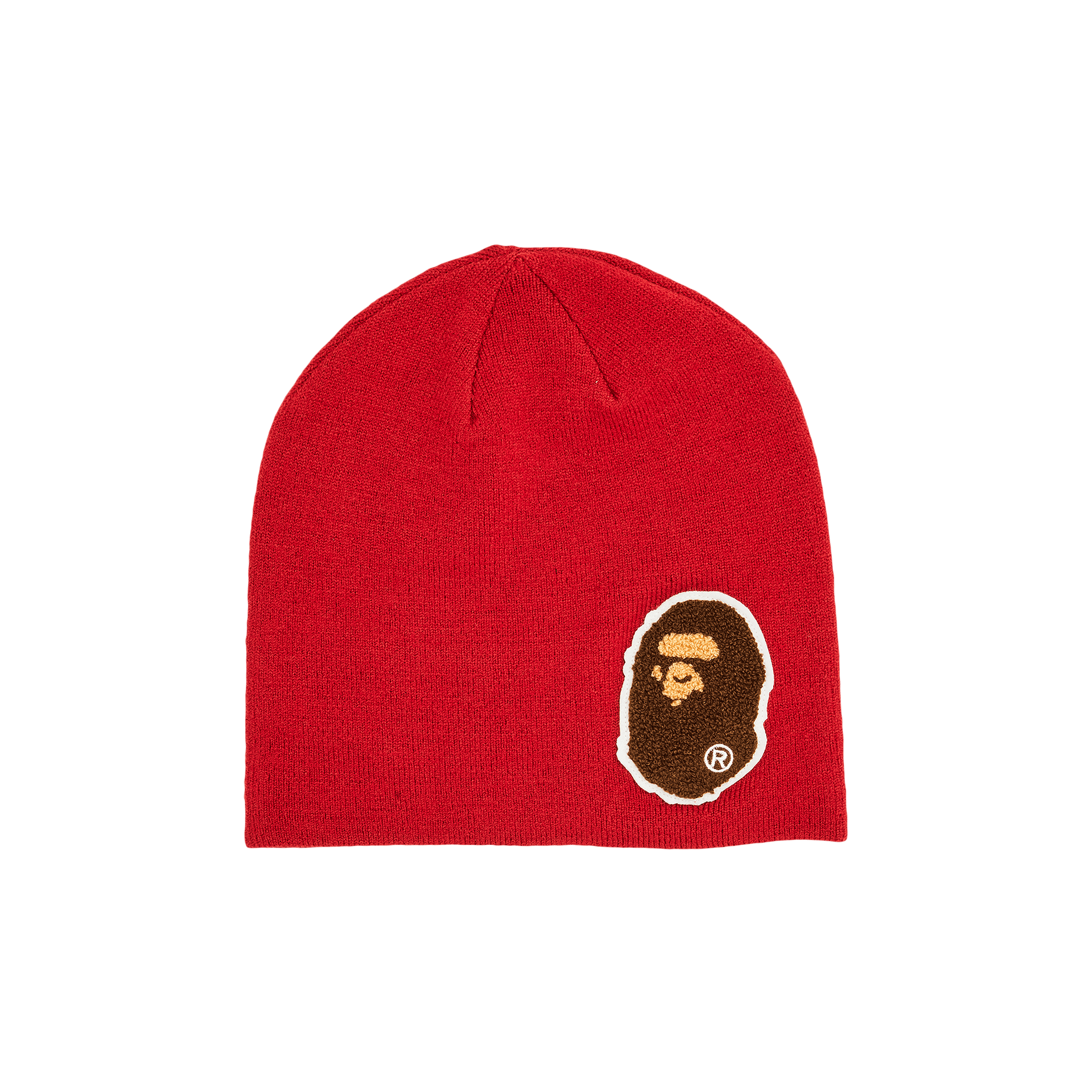 BAPE Ape Patch Ribbed Beanie 'Red'