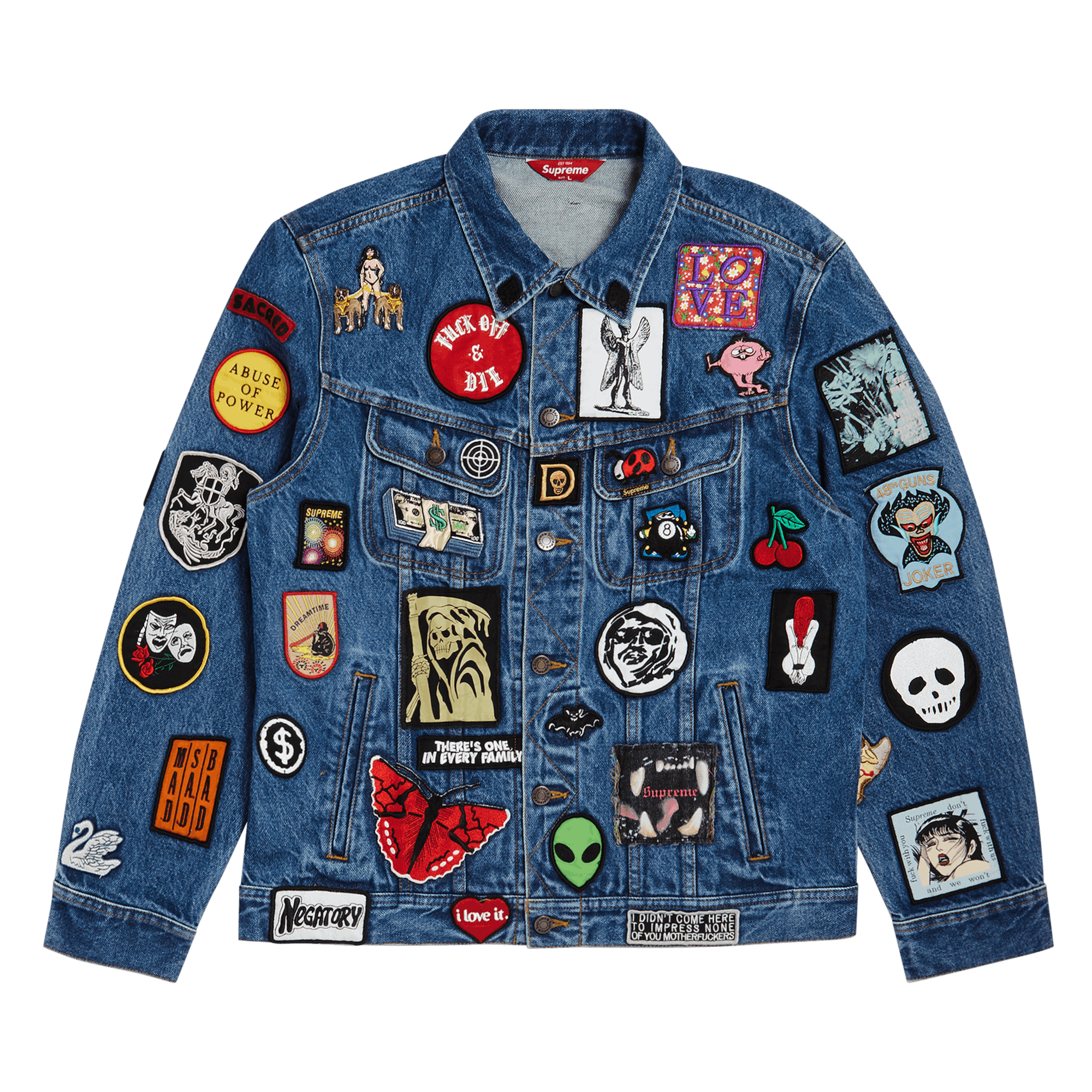 Supreme Patches Denim Trucker Jacket 'Blue'